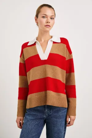 HARRIS SWEATER - CHERRY CAMEL STRIPE Rails
