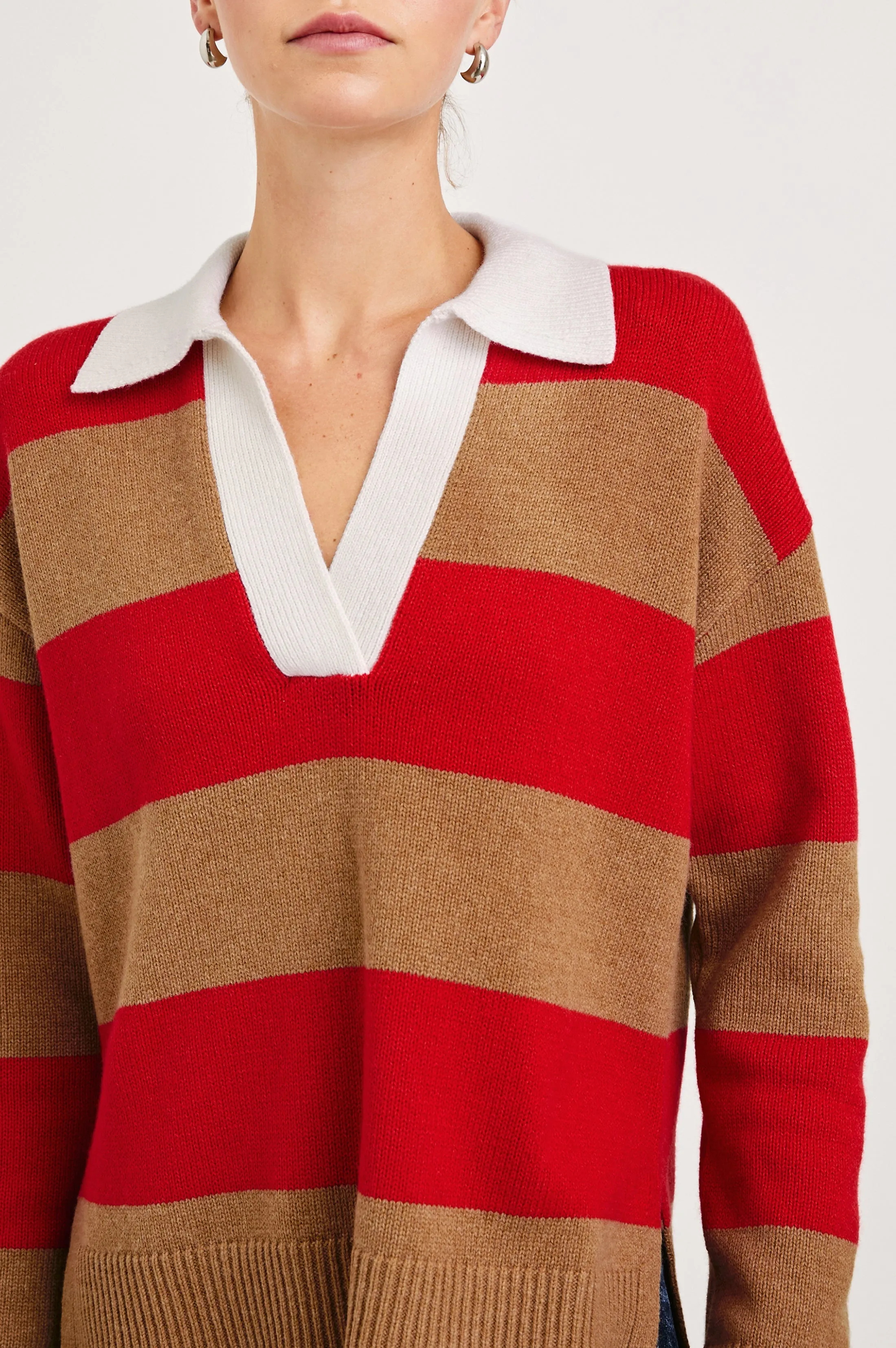 HARRIS SWEATER - CHERRY CAMEL STRIPE Rails