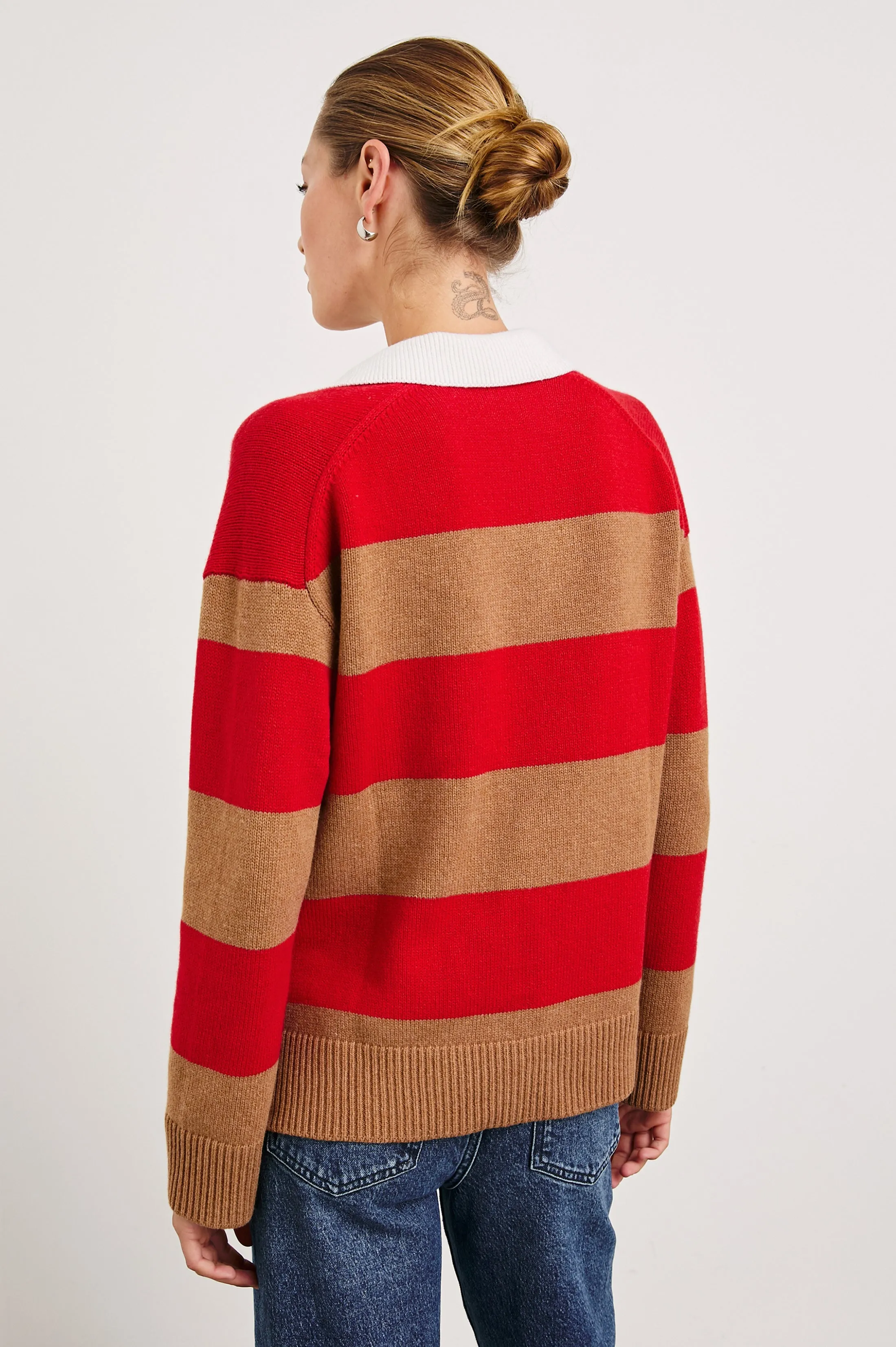 HARRIS SWEATER - CHERRY CAMEL STRIPE Rails