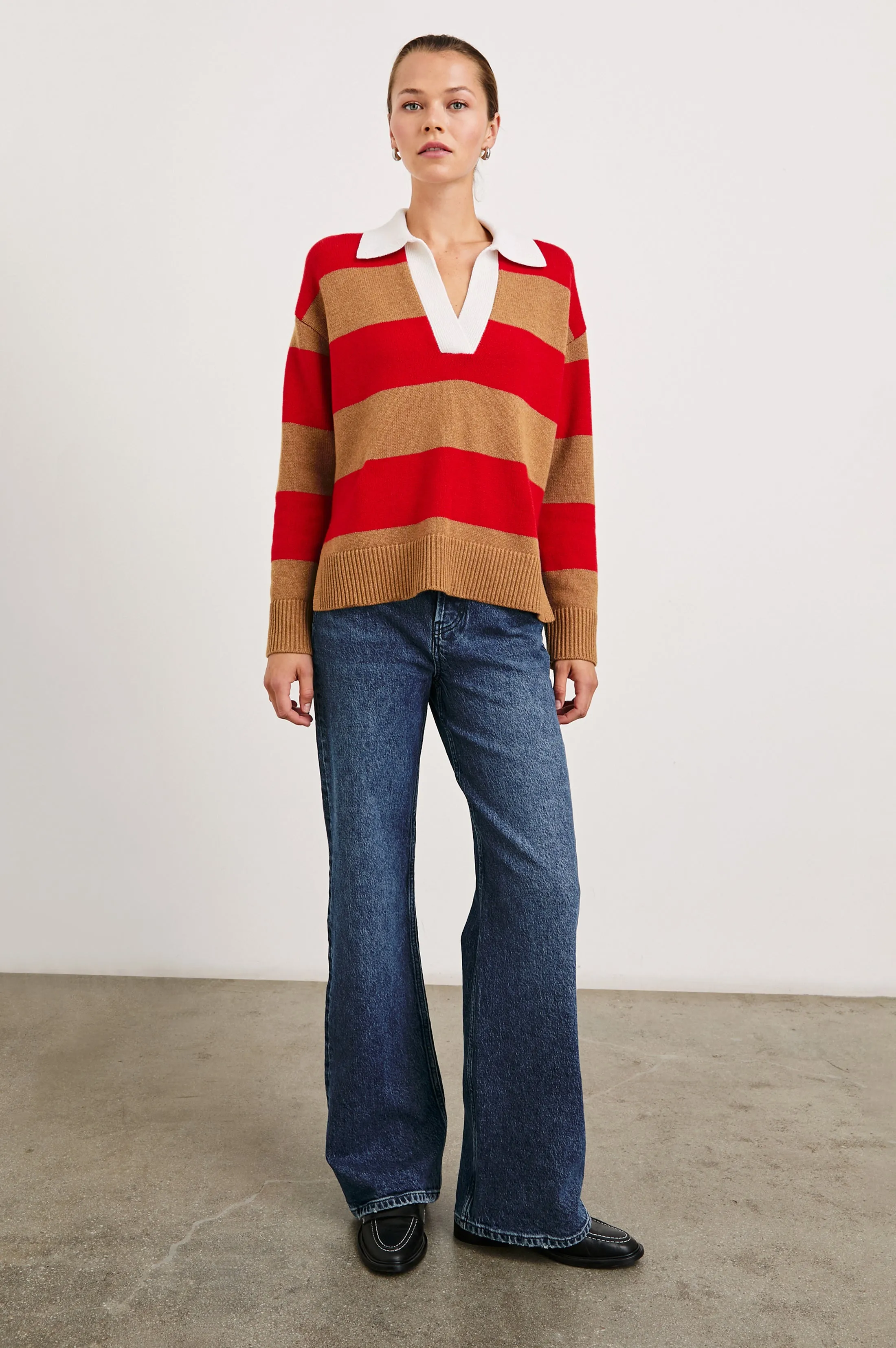 HARRIS SWEATER - CHERRY CAMEL STRIPE Rails
