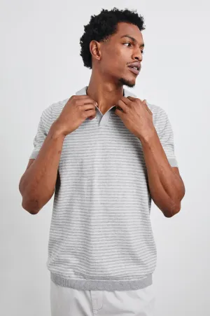 HAYDEN POLO SHIRT - HEATHER GREY STRIPE Rails