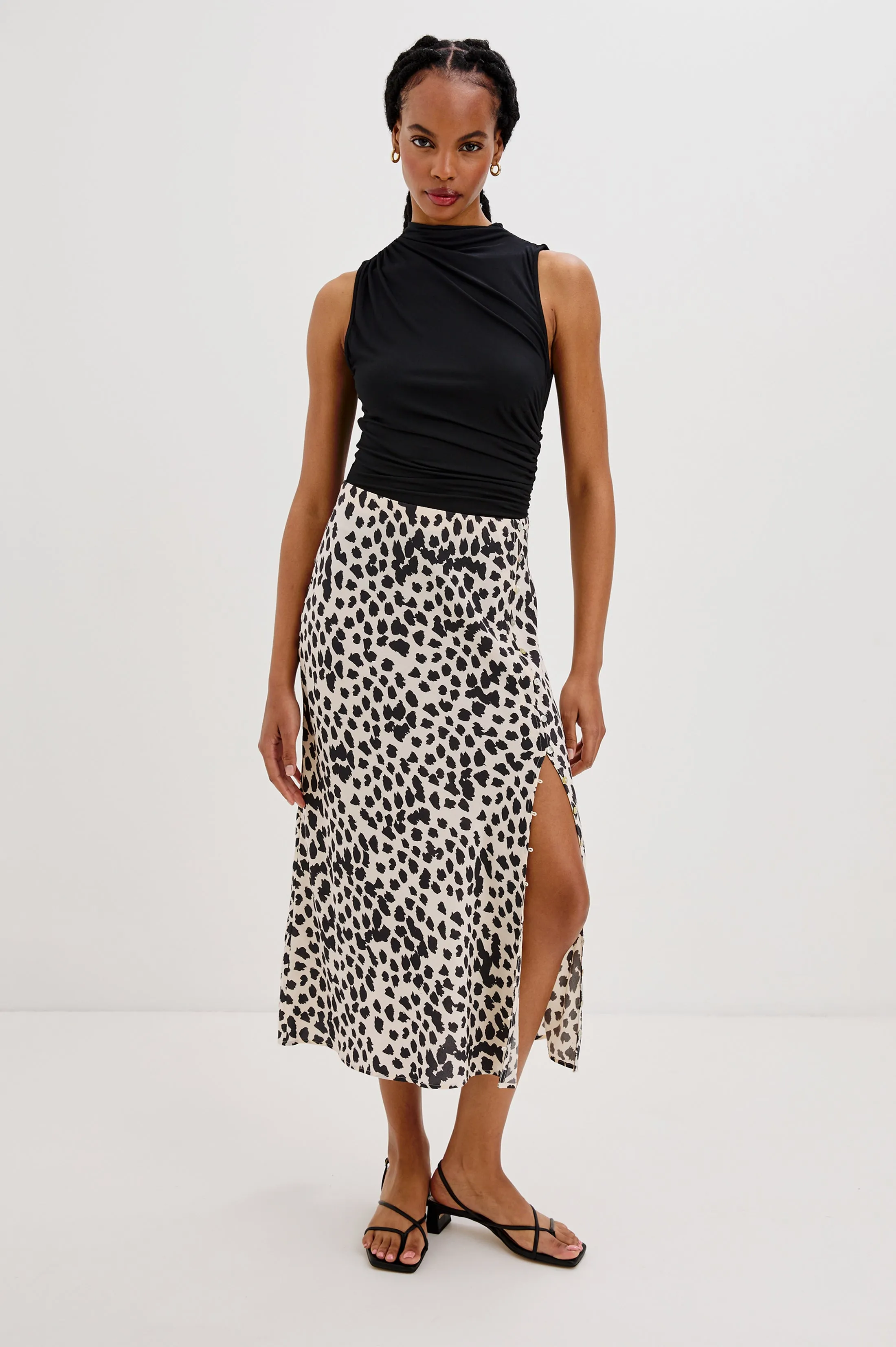 HEPBURN SKIRT - TAUPE SPOTTED Rails