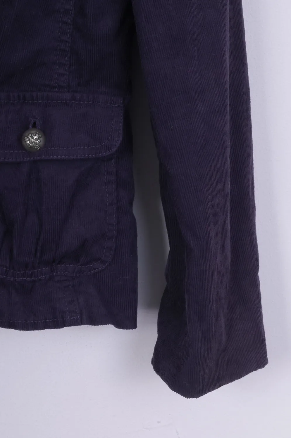 Hirsch. Womens 12 M Blazer Jacket Corduroy Purple Single Breasted Cotton Sholuder Pads