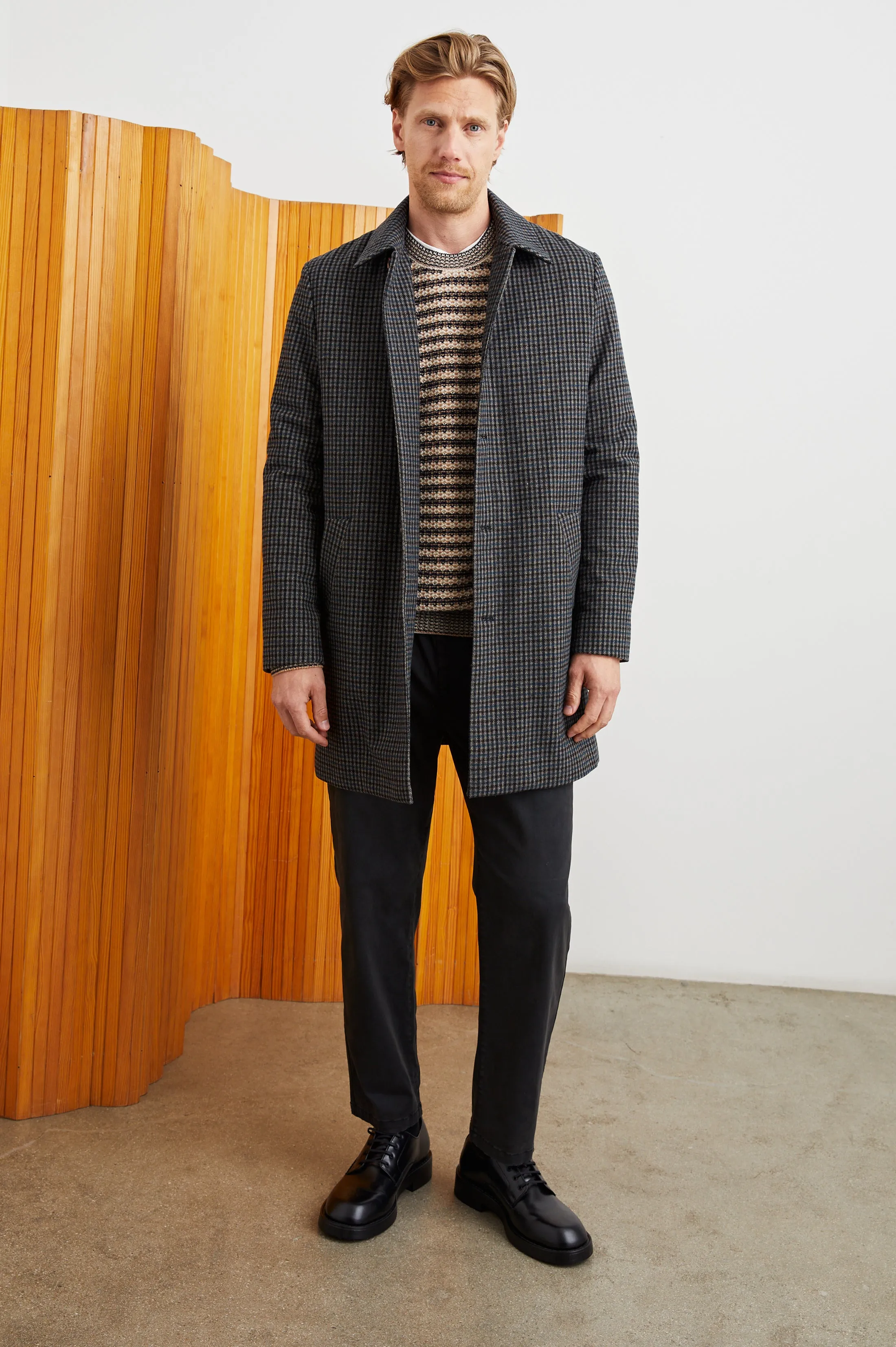 HOCKNEY OVERCOAT - GREY CHECK PLAID Rails