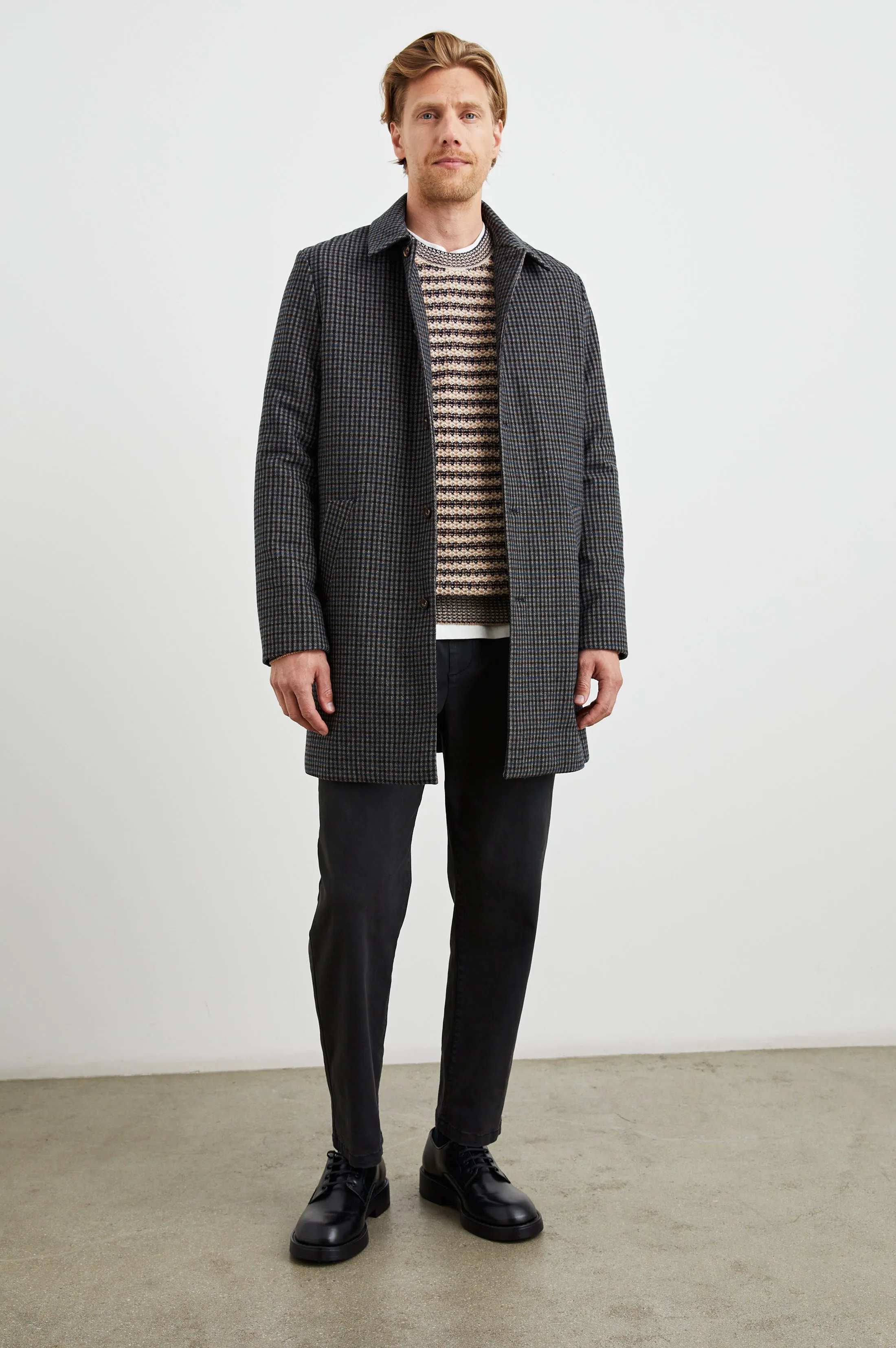 HOCKNEY OVERCOAT - GREY CHECK PLAID Rails