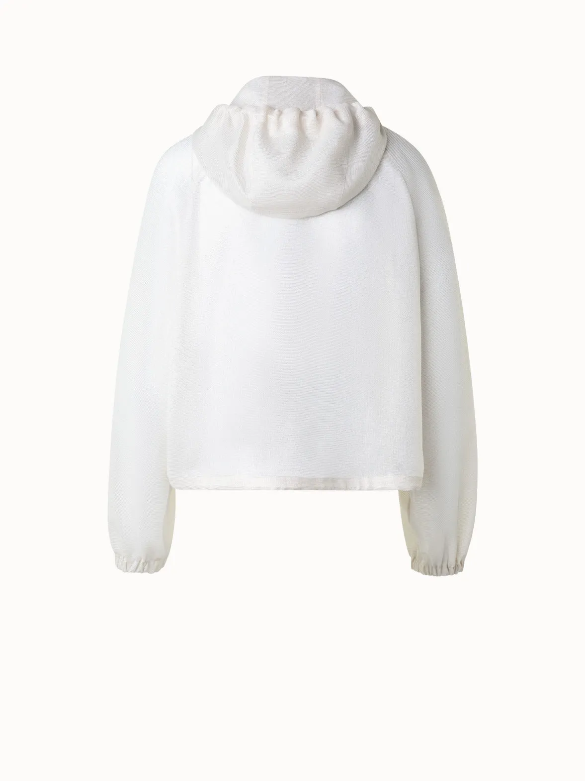 Hooded Silk Blouson with Lurex Stripes Akris