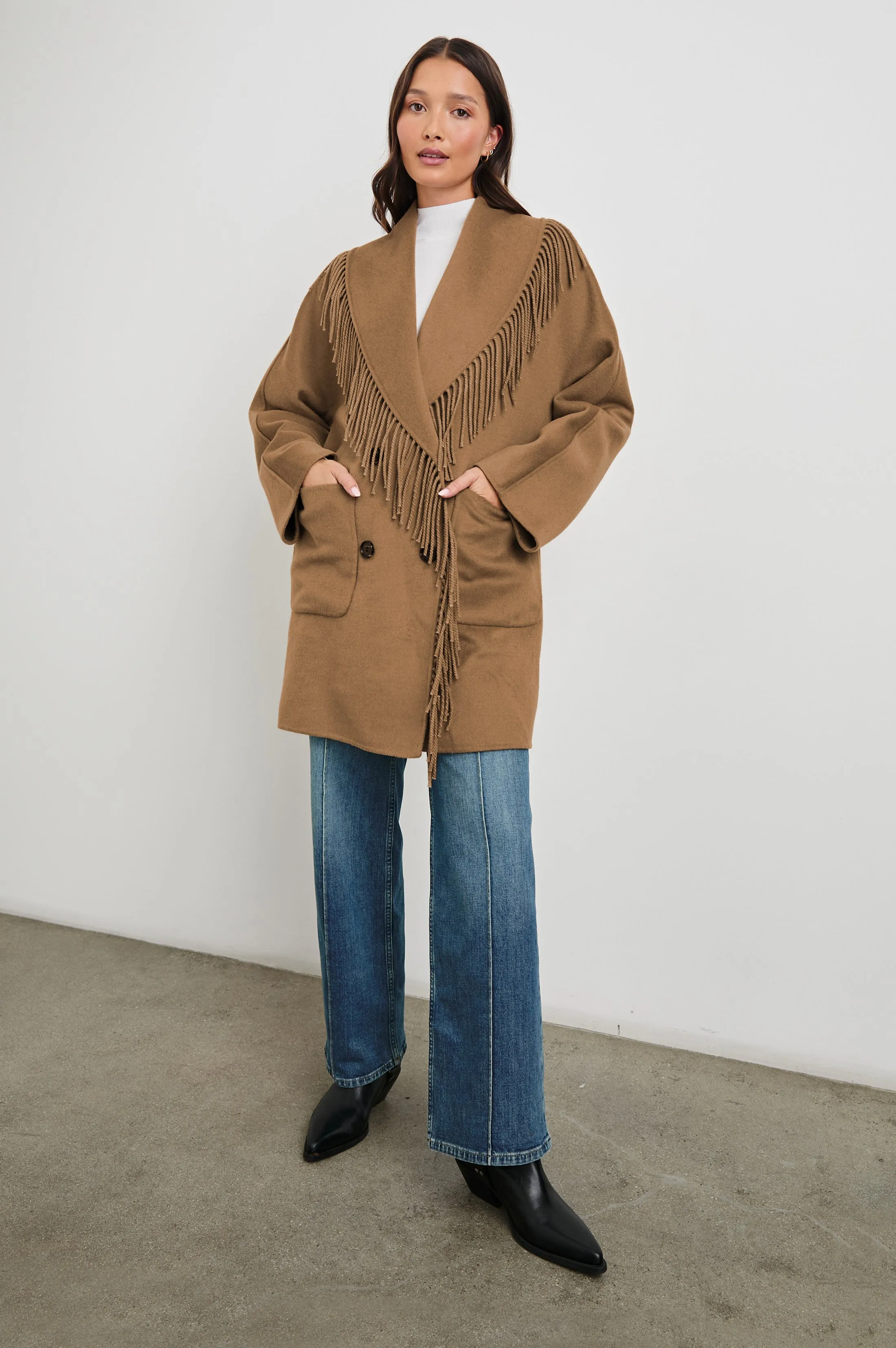 HUGO COAT - CAMEL Rails