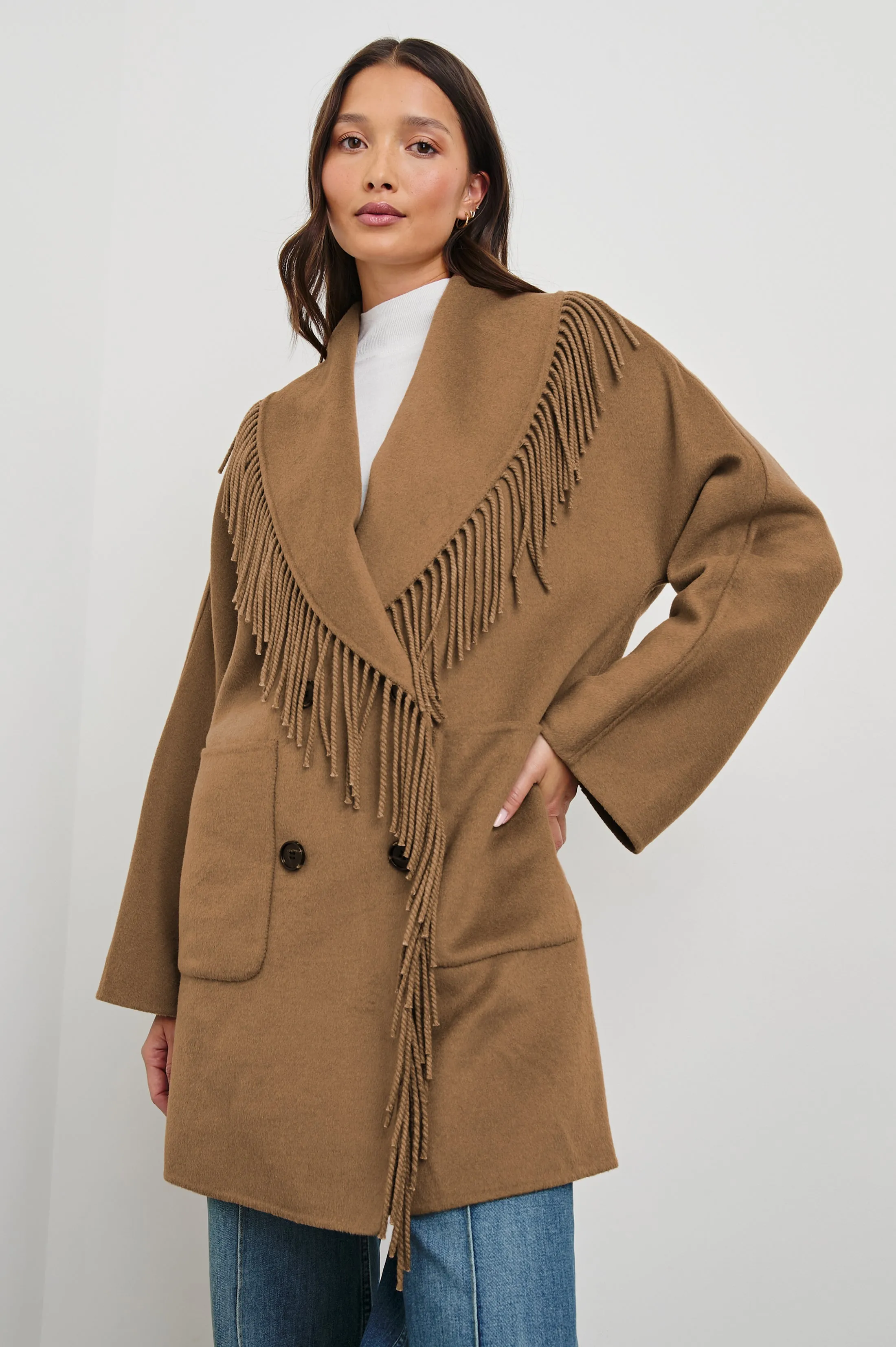 HUGO COAT - CAMEL Rails