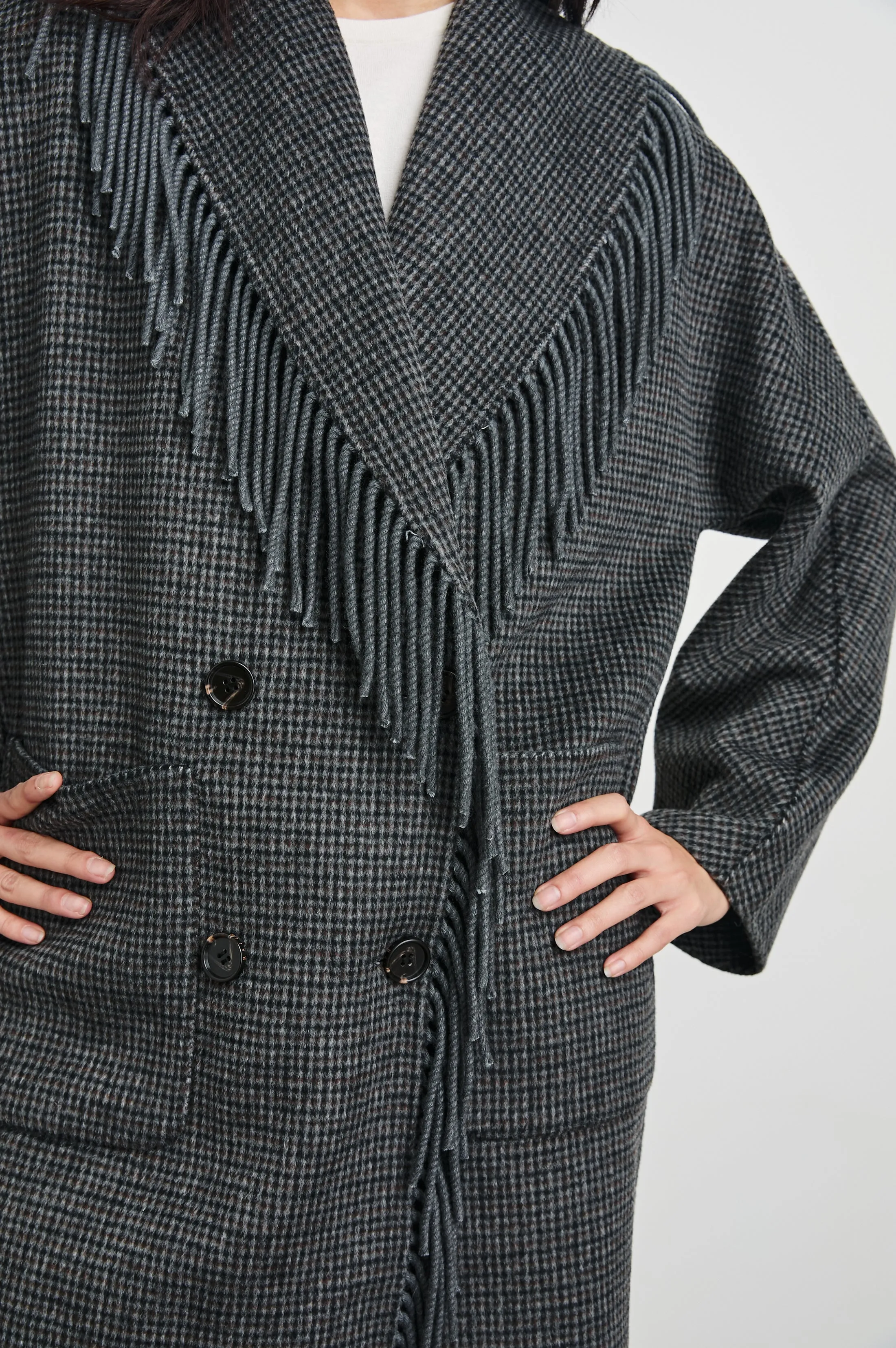 HUGO COAT - CHARCOAL CHECK Rails
