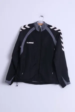 Hummel Mens S Track Top Jacket Black Zip Up Lightweight Training Sport  Top