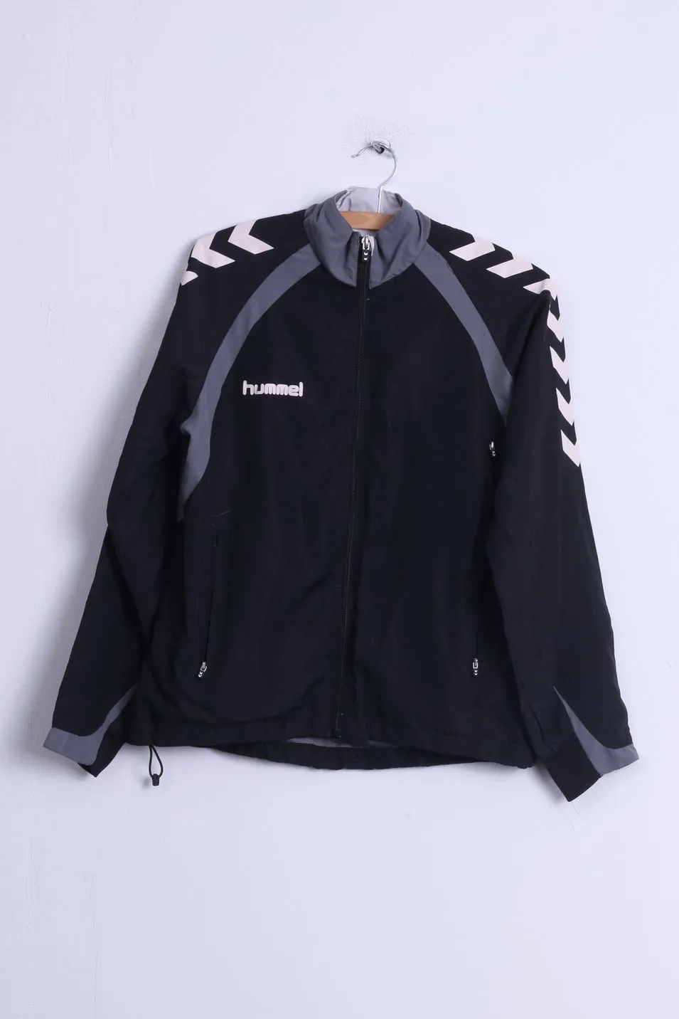 Hummel Mens S Track Top Jacket Black Zip Up Lightweight Training Sport  Top