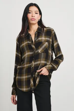 HUNTER SHIRT - BLACK CARMEL LUREX Rails