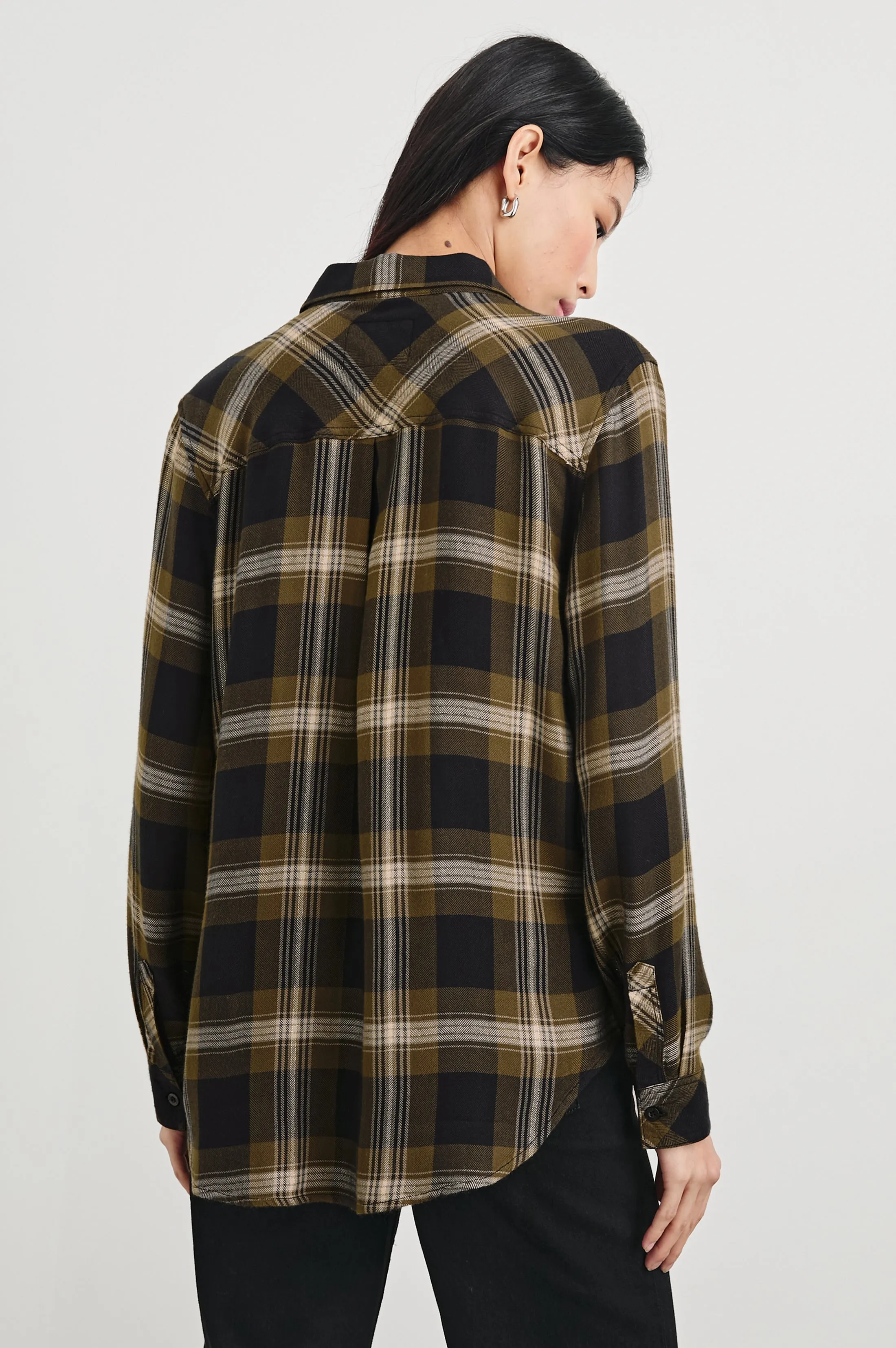 HUNTER SHIRT - BLACK CARMEL LUREX Rails