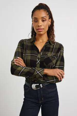 HUNTER SHIRT - BLACK OLIVE IVORY Rails