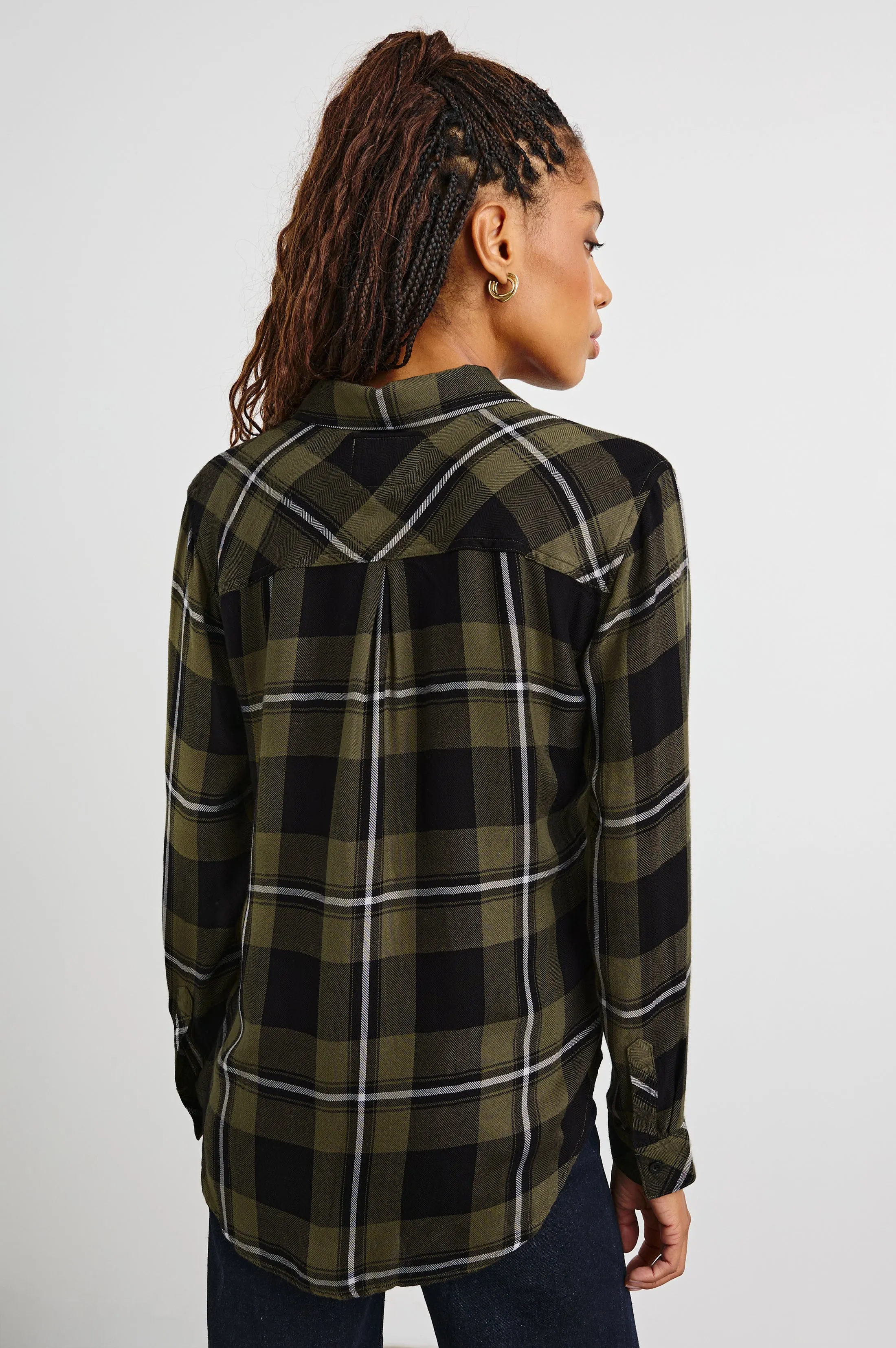 HUNTER SHIRT - BLACK OLIVE IVORY Rails