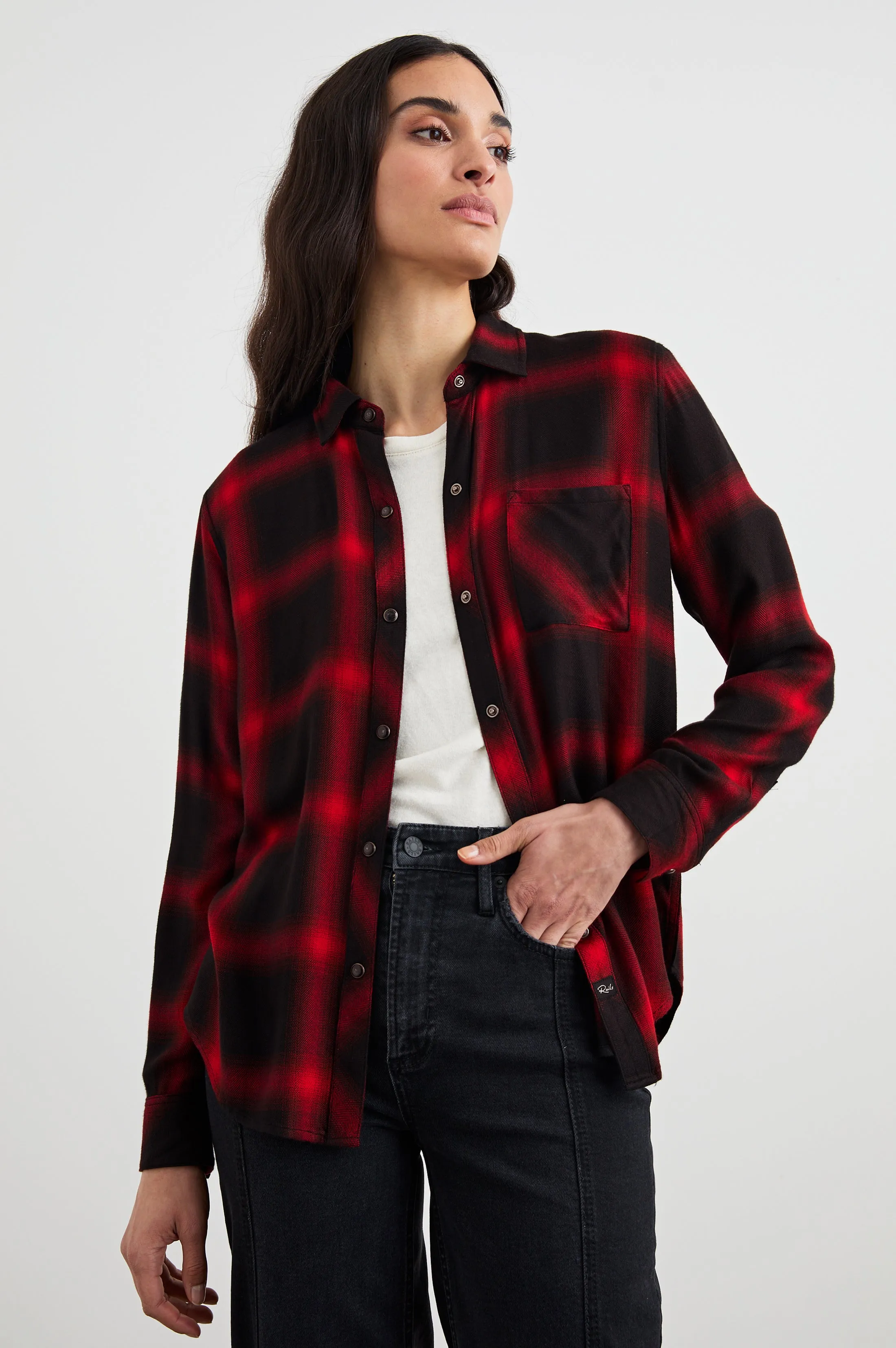 HUNTER SHIRT - DIFFUSED CARDINAL BLACK Rails