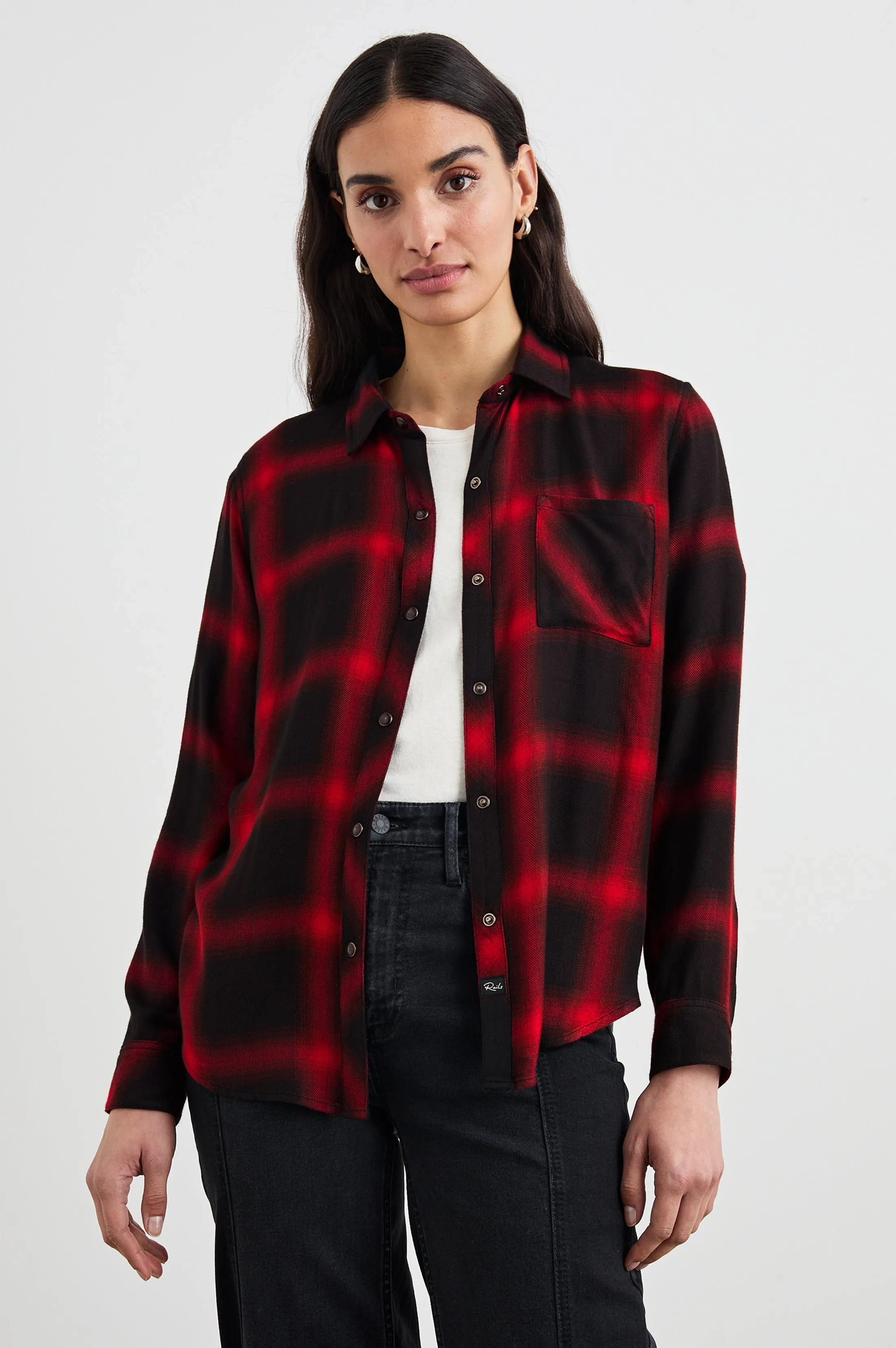 HUNTER SHIRT - DIFFUSED CARDINAL BLACK Rails