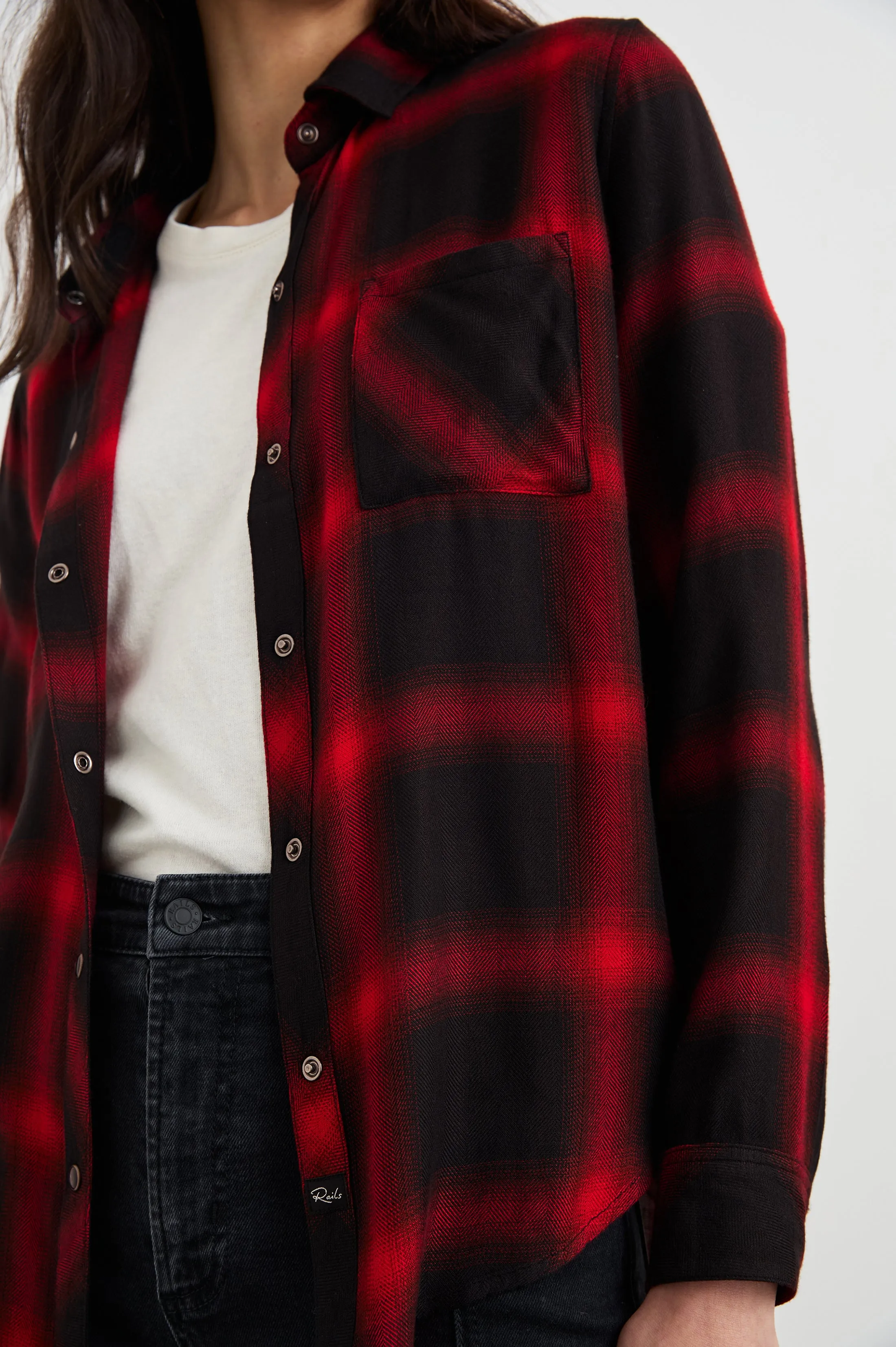 HUNTER SHIRT - DIFFUSED CARDINAL BLACK Rails