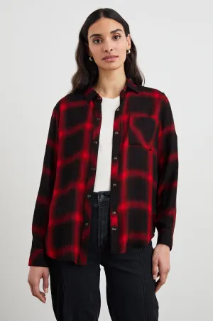 HUNTER SHIRT - DIFFUSED CARDINAL BLACK Rails