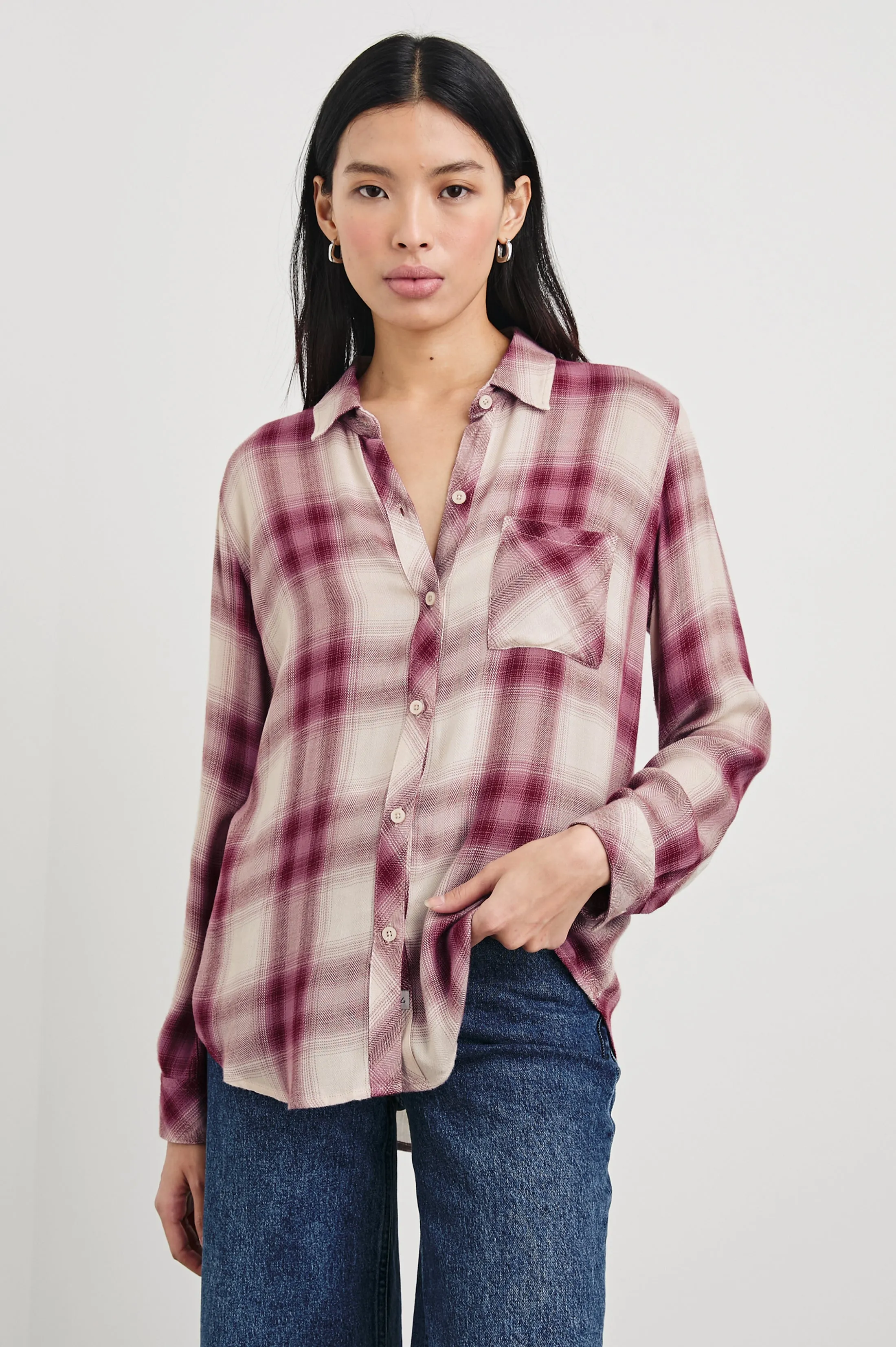 HUNTER SHIRT - FADED PLUM IVORY Rails