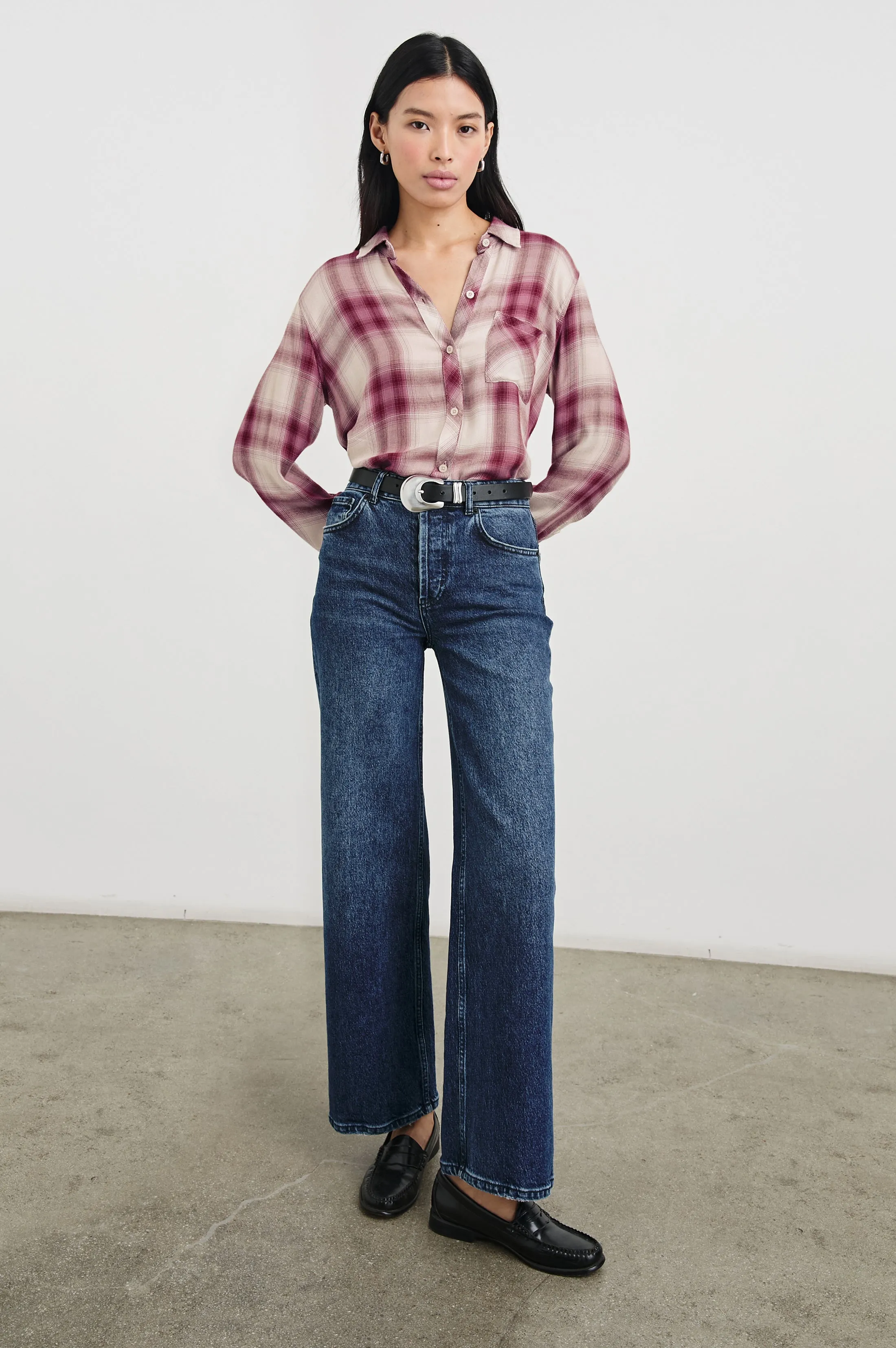 HUNTER SHIRT - FADED PLUM IVORY Rails
