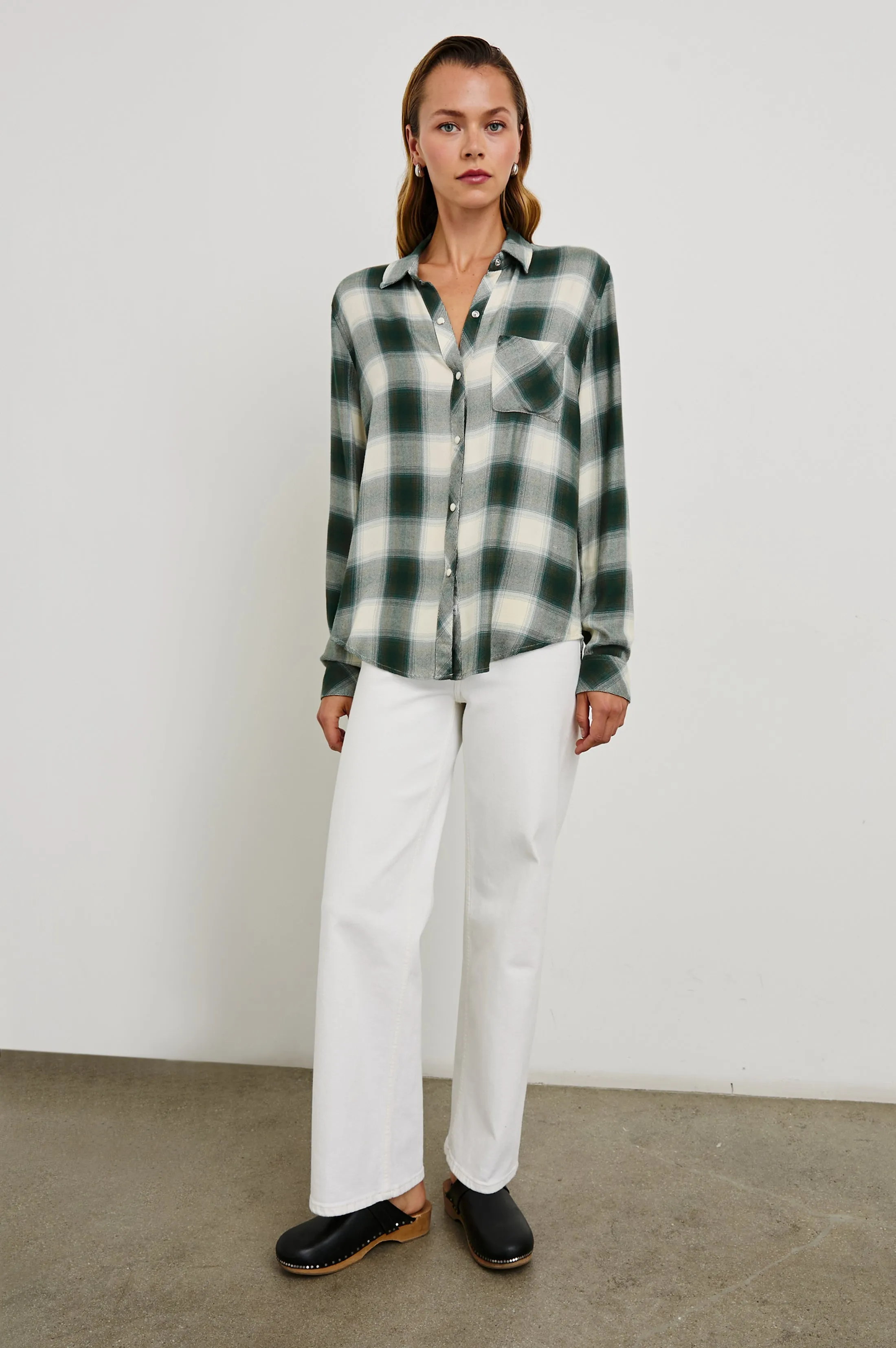 HUNTER SHIRT - IVORY OLIVE TEAL Rails