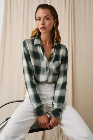 HUNTER SHIRT - IVORY OLIVE TEAL Rails