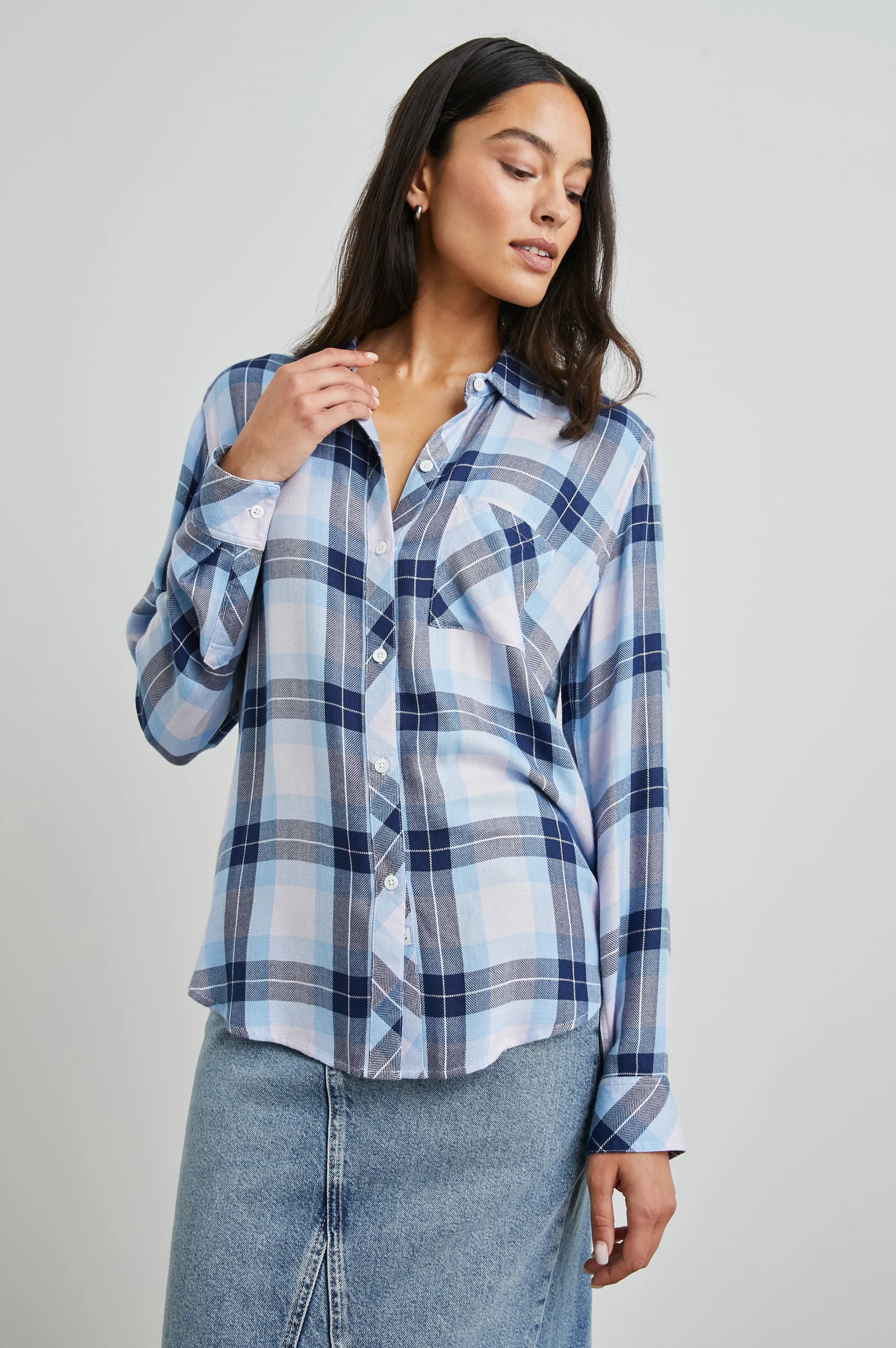HUNTER SHIRT - LILAC CRYSTAL NAVY Rails