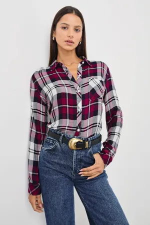 HUNTER SHIRT - LYCHEE NAVY WHITE Rails