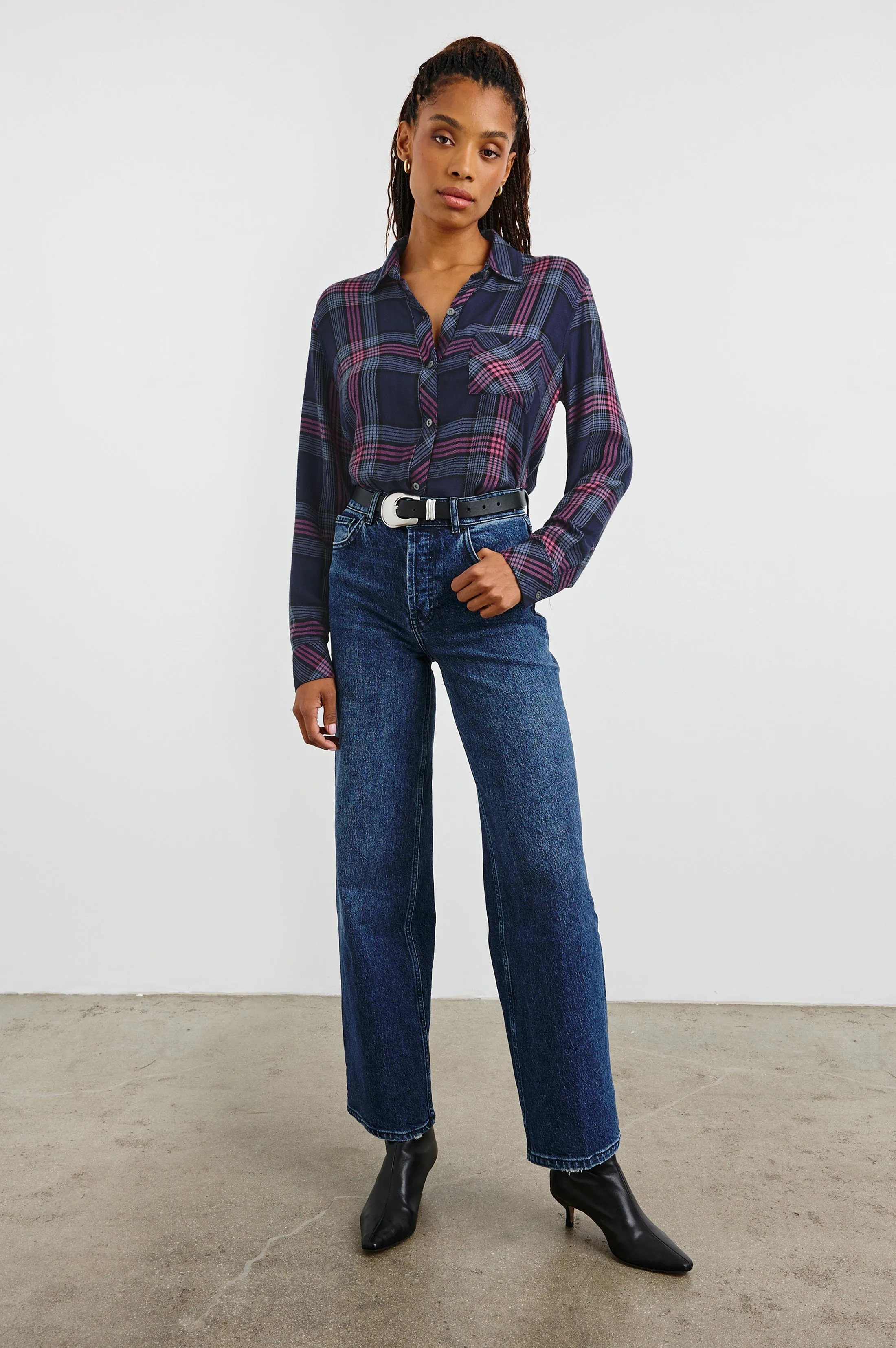 HUNTER SHIRT - NAVY ROSE ASTOR Rails