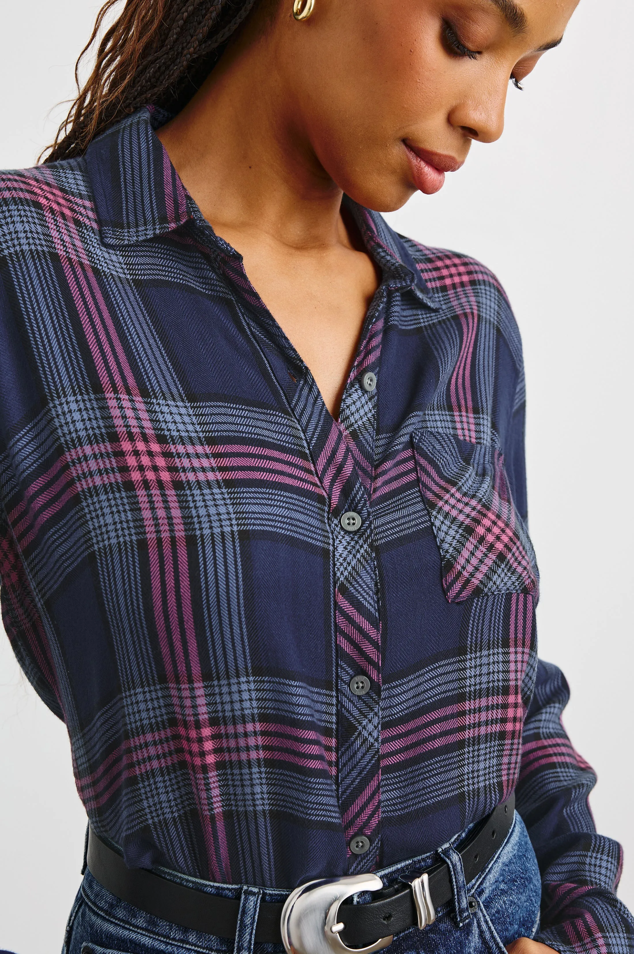 HUNTER SHIRT - NAVY ROSE ASTOR Rails