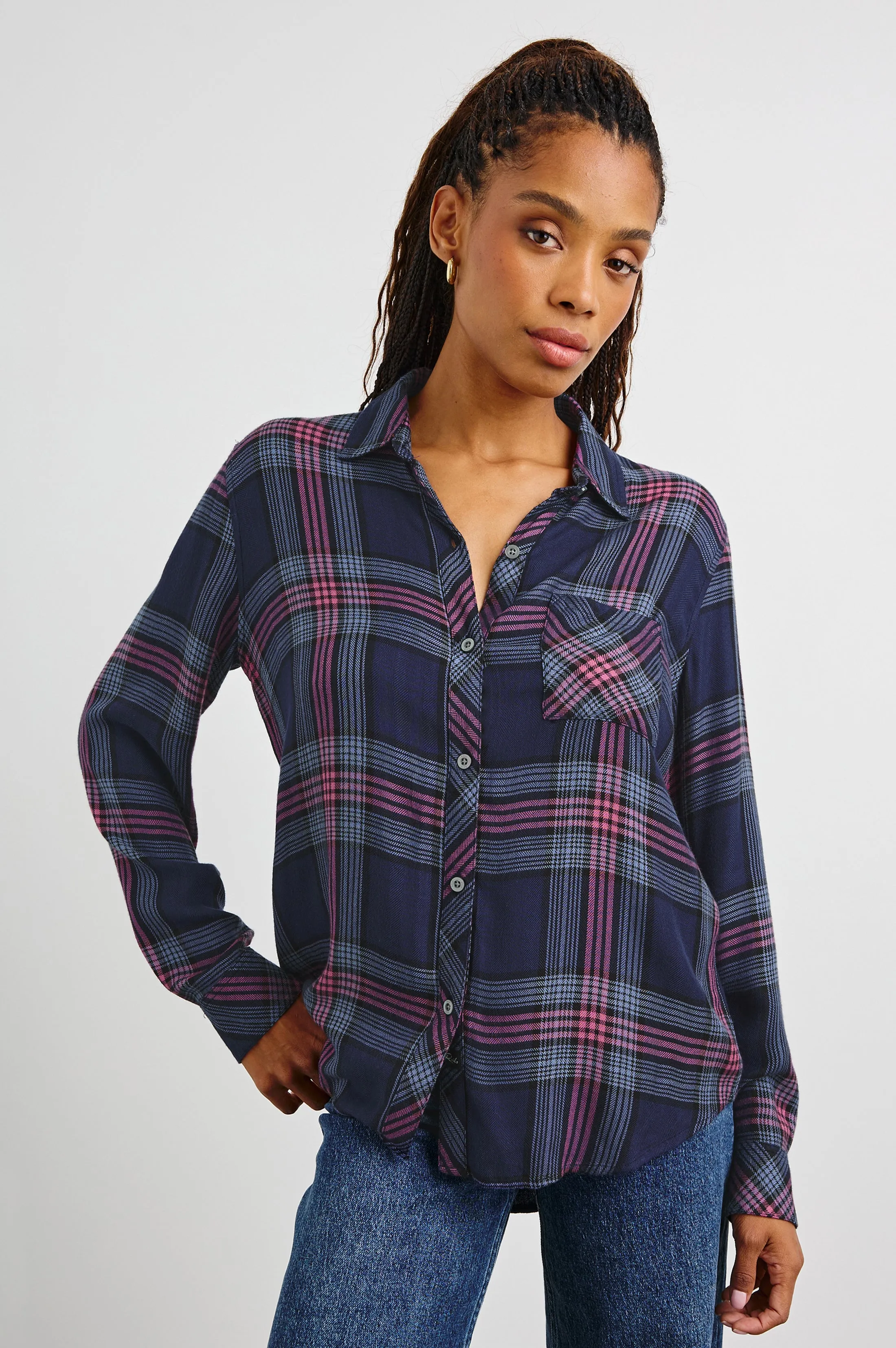 HUNTER SHIRT - NAVY ROSE ASTOR Rails