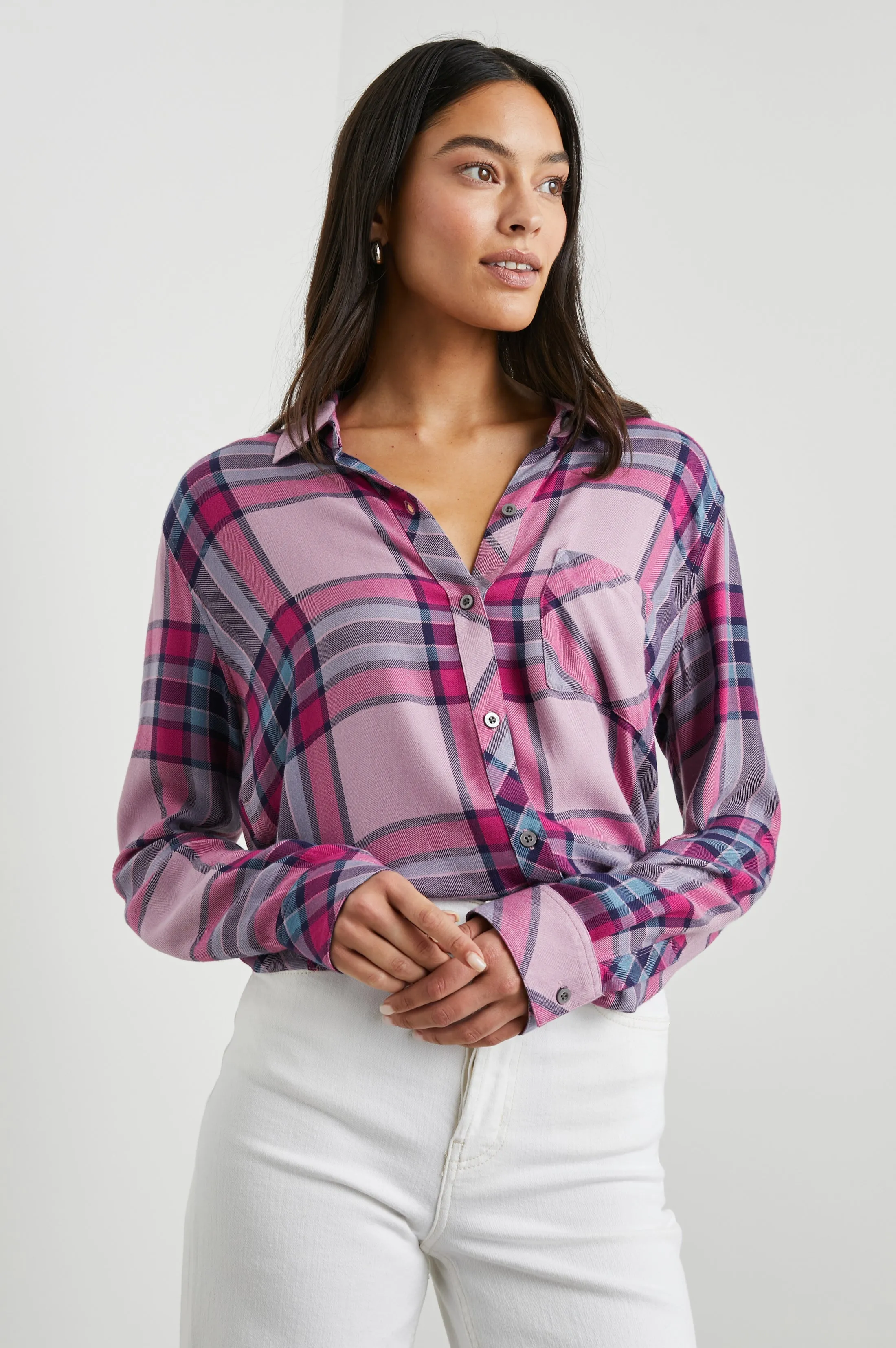 HUNTER SHIRT - NAVY SEA MAGENTA Rails