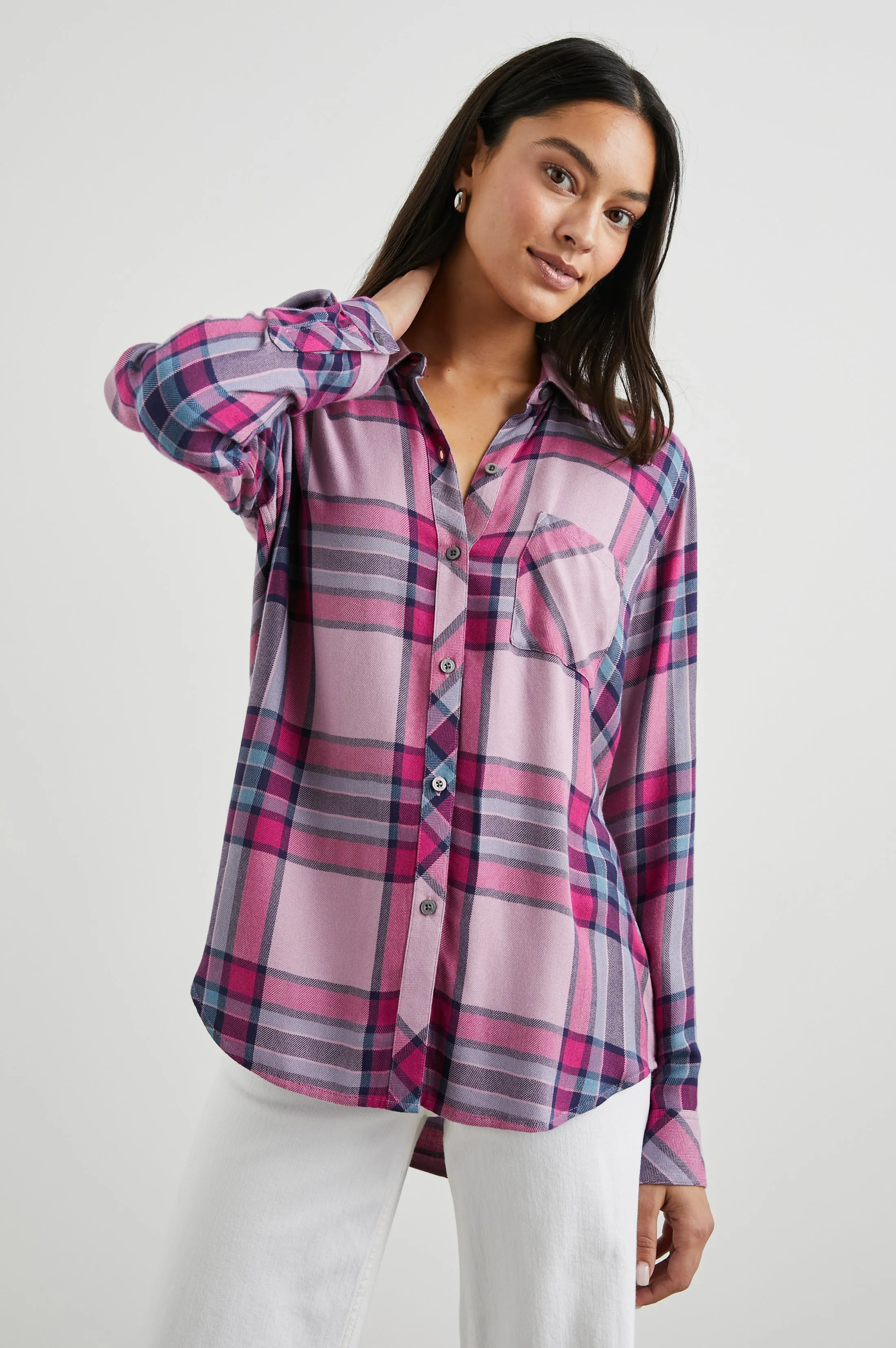 HUNTER SHIRT - NAVY SEA MAGENTA Rails