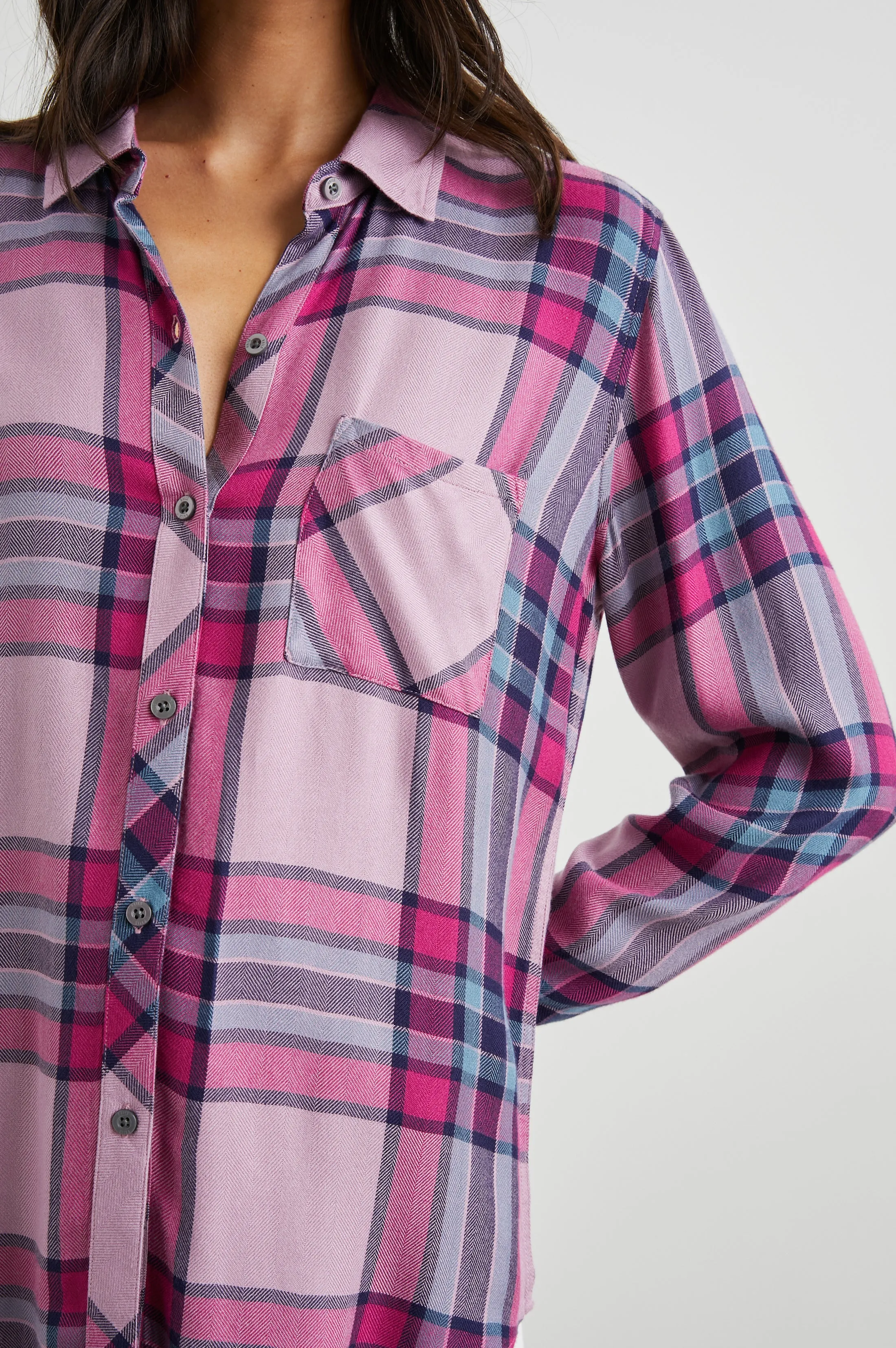 HUNTER SHIRT - NAVY SEA MAGENTA Rails