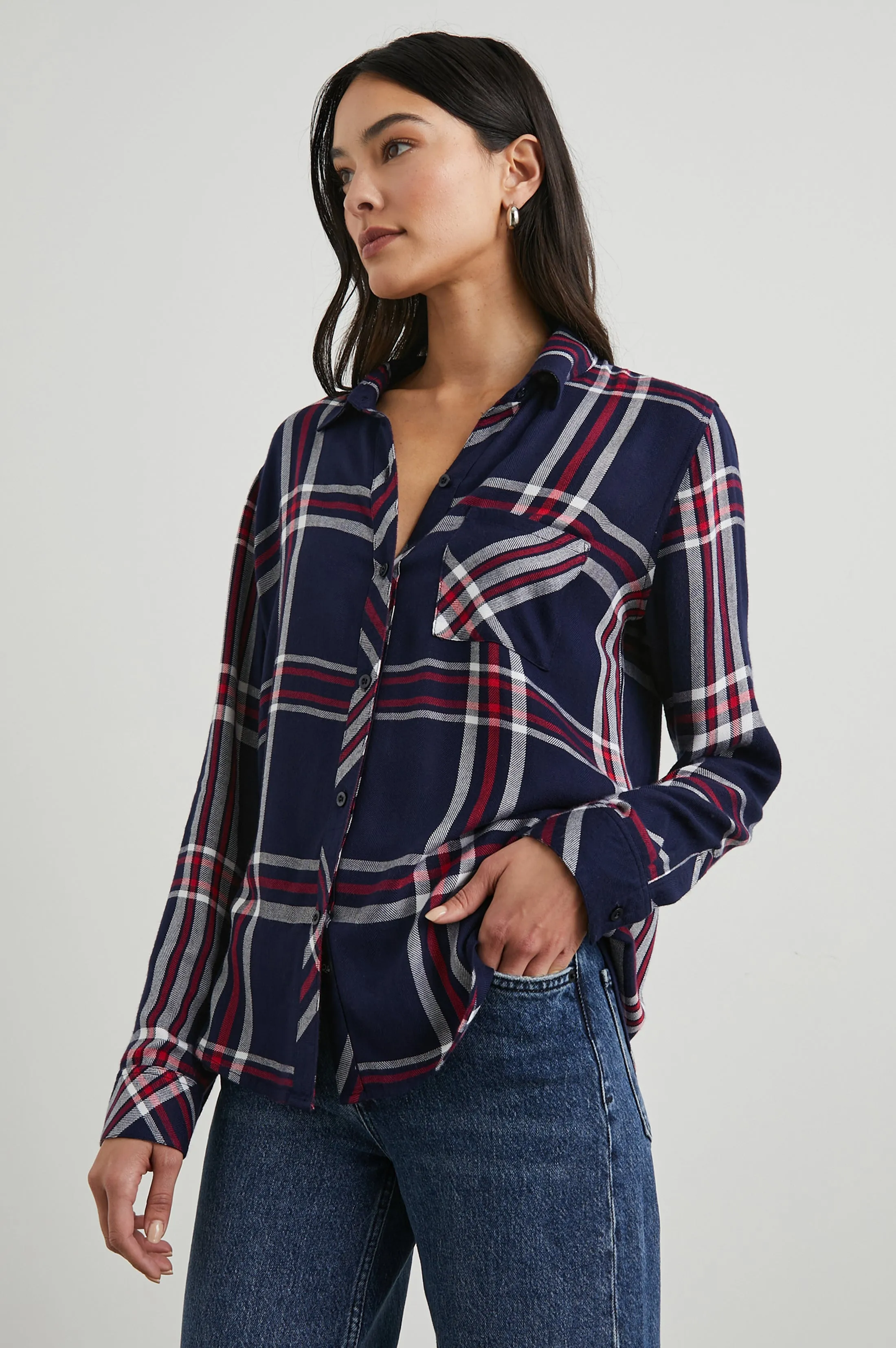 HUNTER SHIRT - PATRIOT NAVY RED Rails