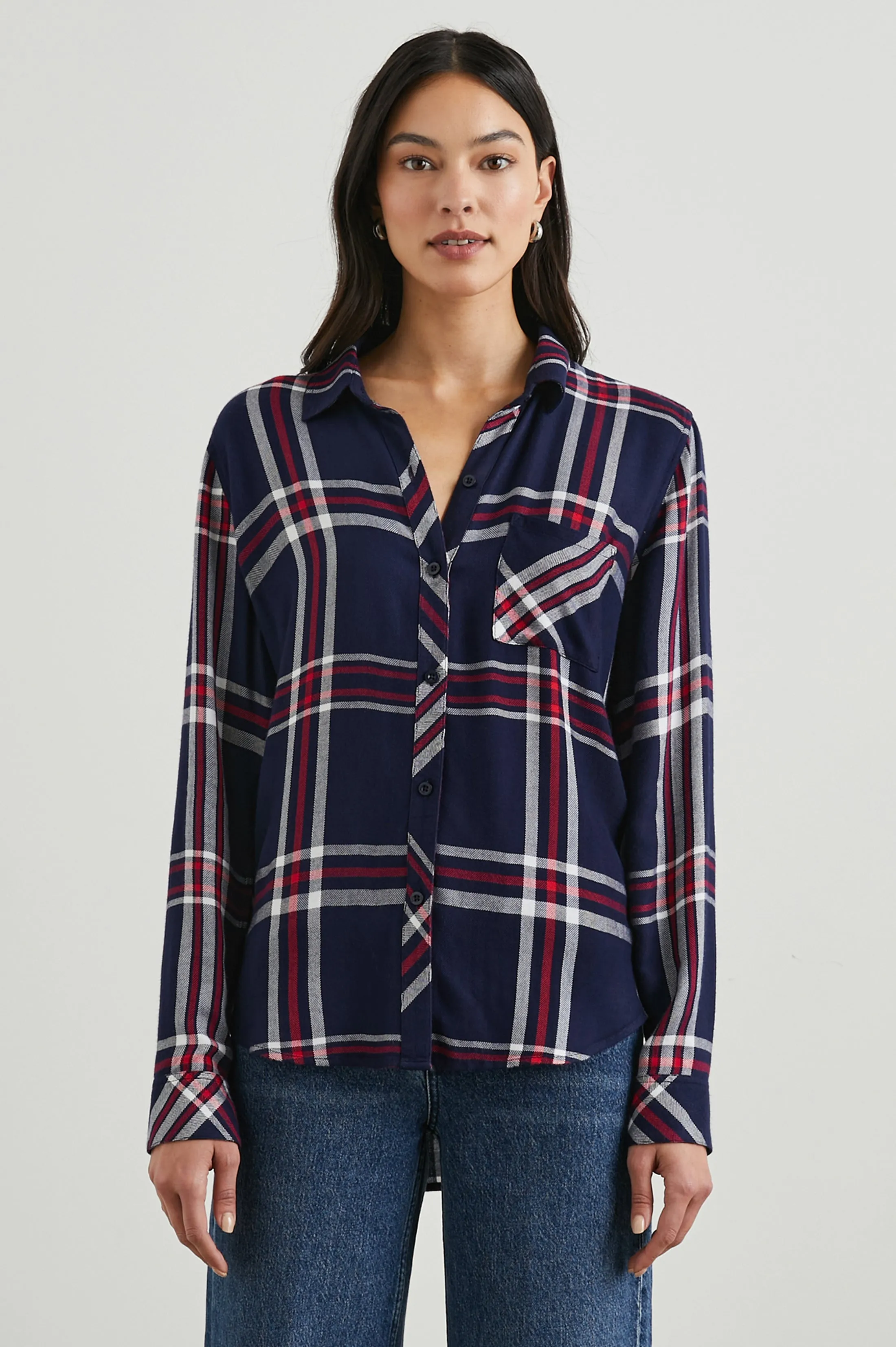 HUNTER SHIRT - PATRIOT NAVY RED Rails
