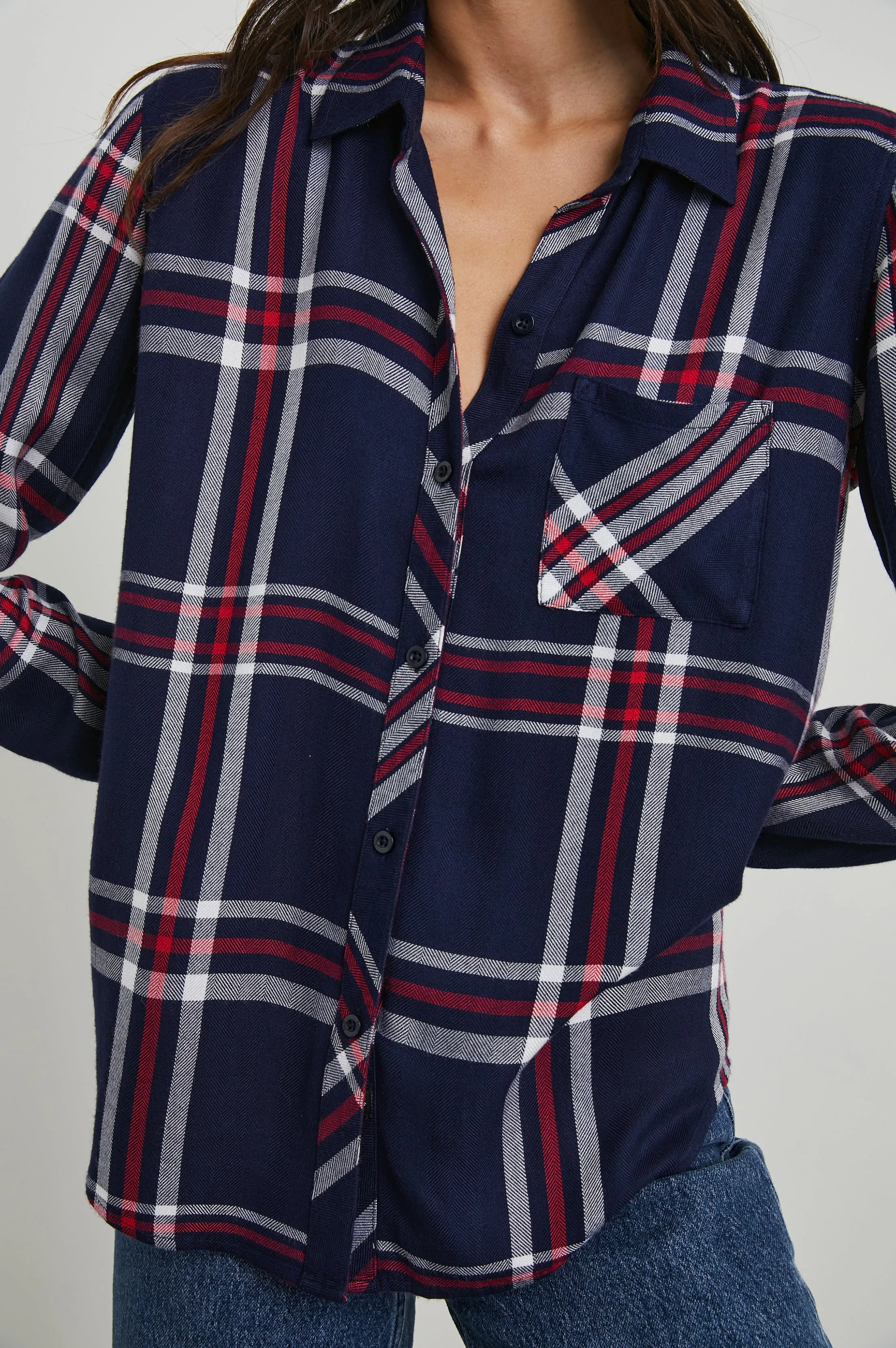 HUNTER SHIRT - PATRIOT NAVY RED Rails