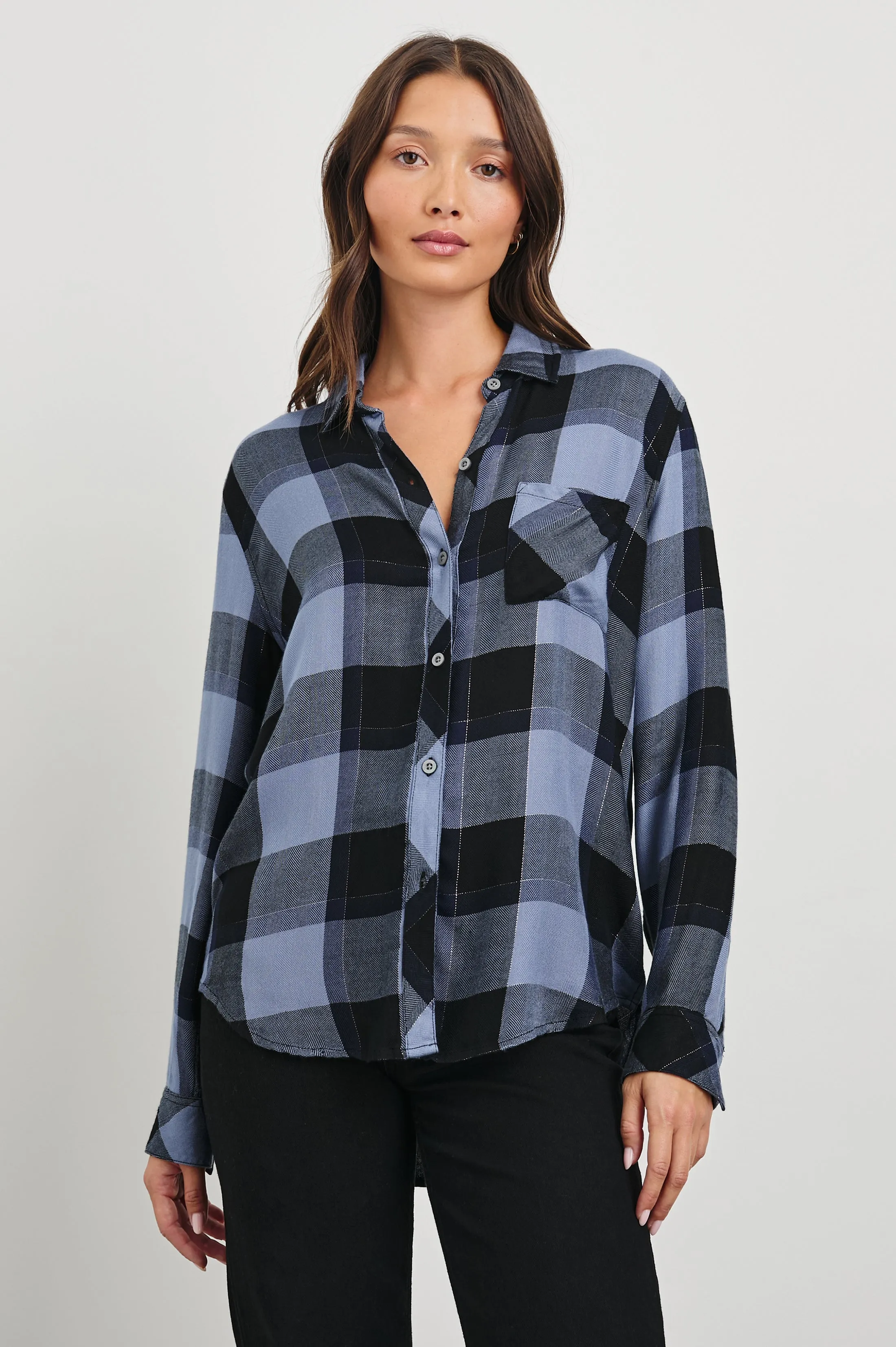 HUNTER SHIRT - PERIWINKLE NAVY SILVER LUREX Rails