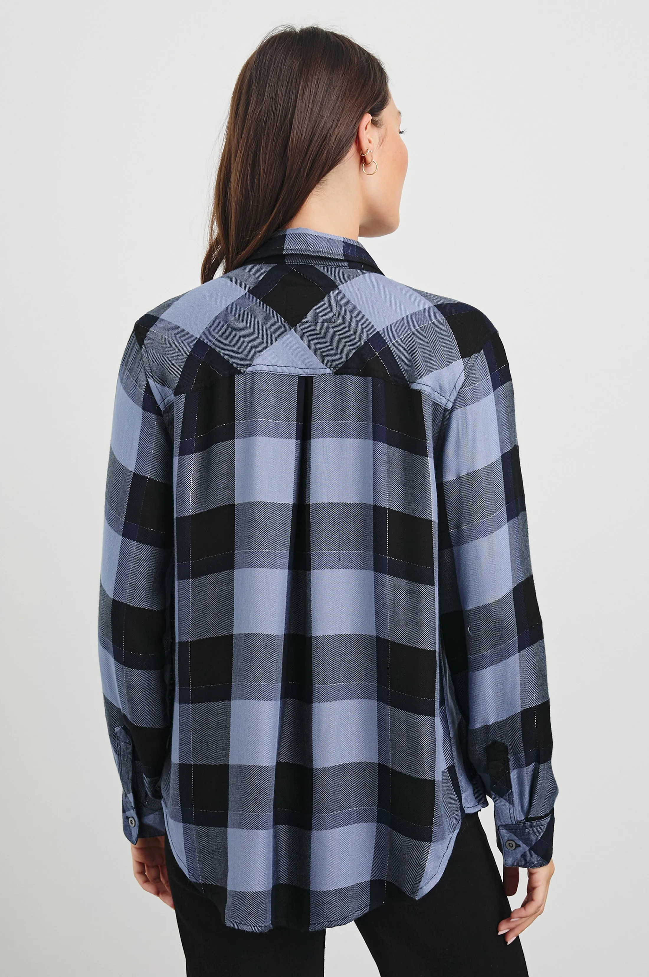 HUNTER SHIRT - PERIWINKLE NAVY SILVER LUREX Rails