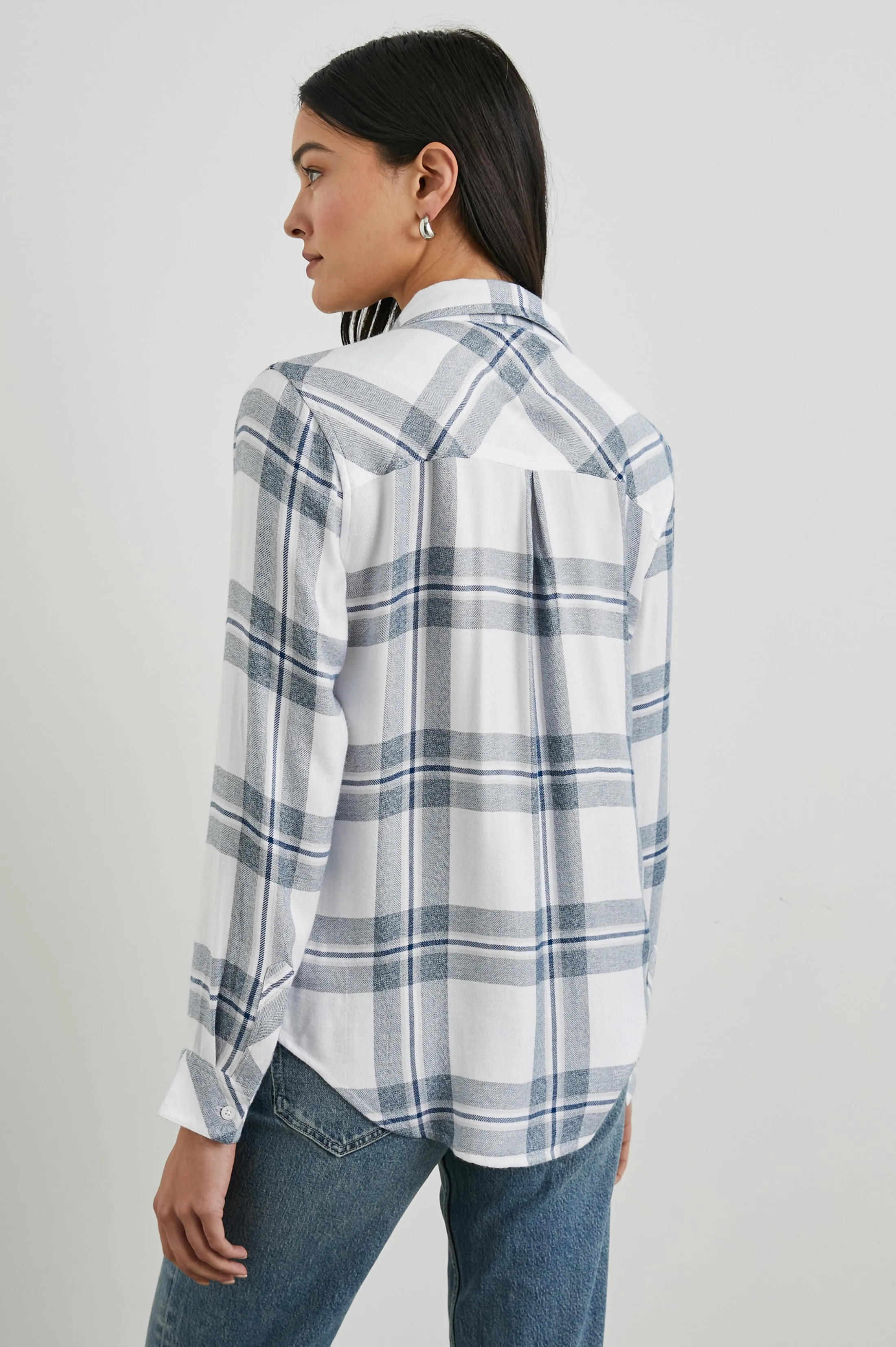 HUNTER SHIRT - WHITE INDIGO MELANGE Rails