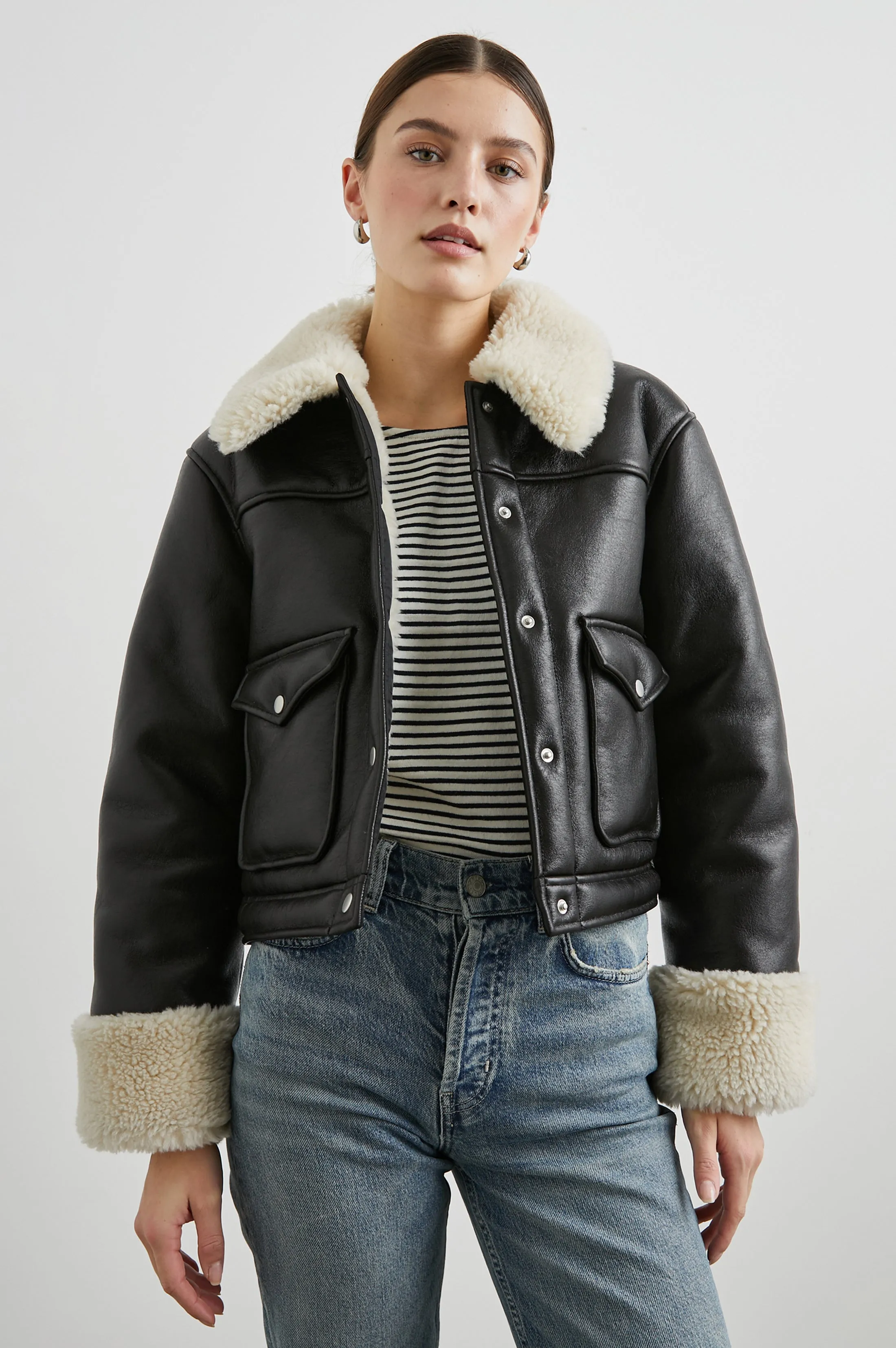 IMANI JACKET - BLACK IVORY Rails