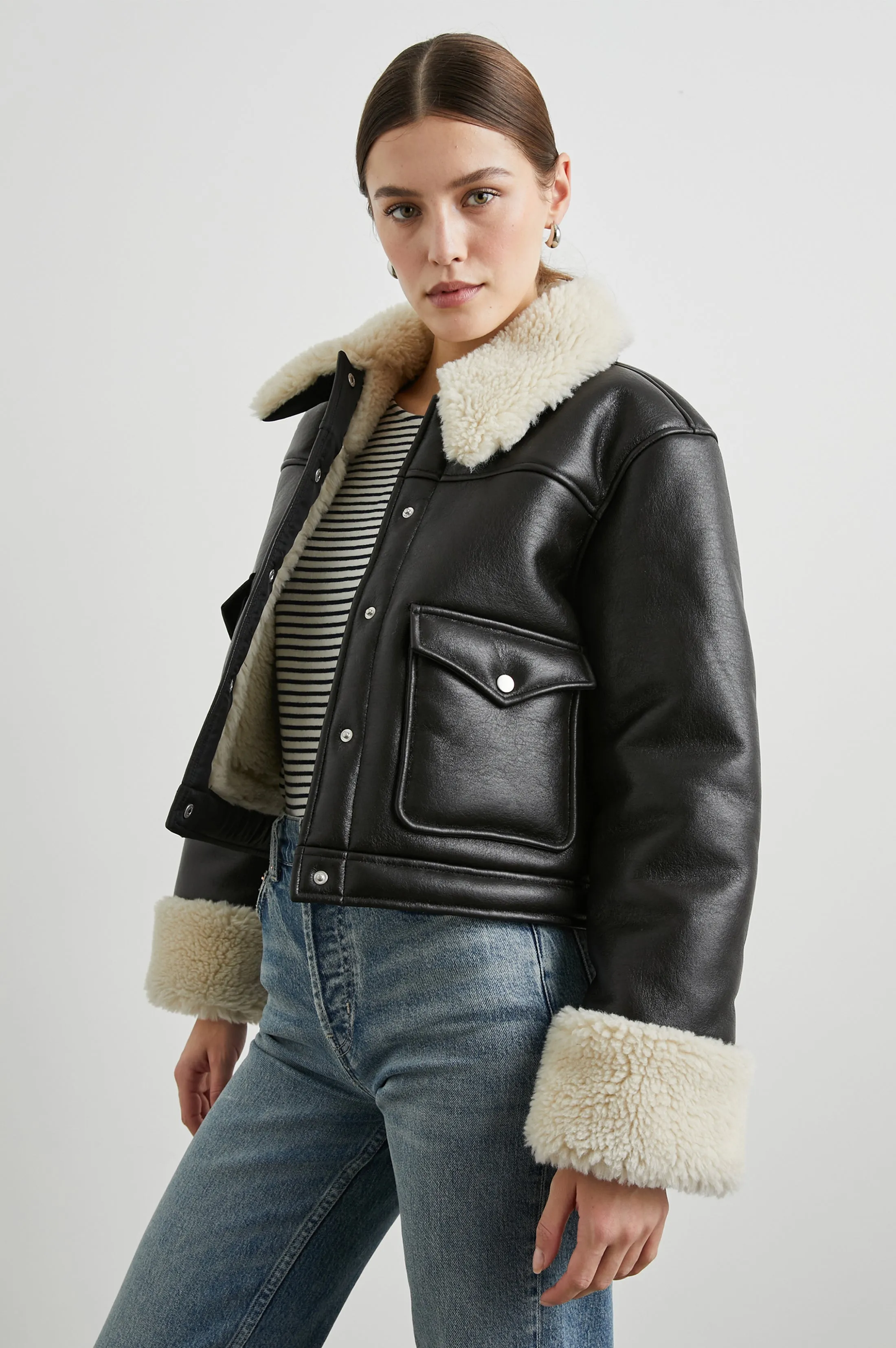 IMANI JACKET - BLACK IVORY Rails