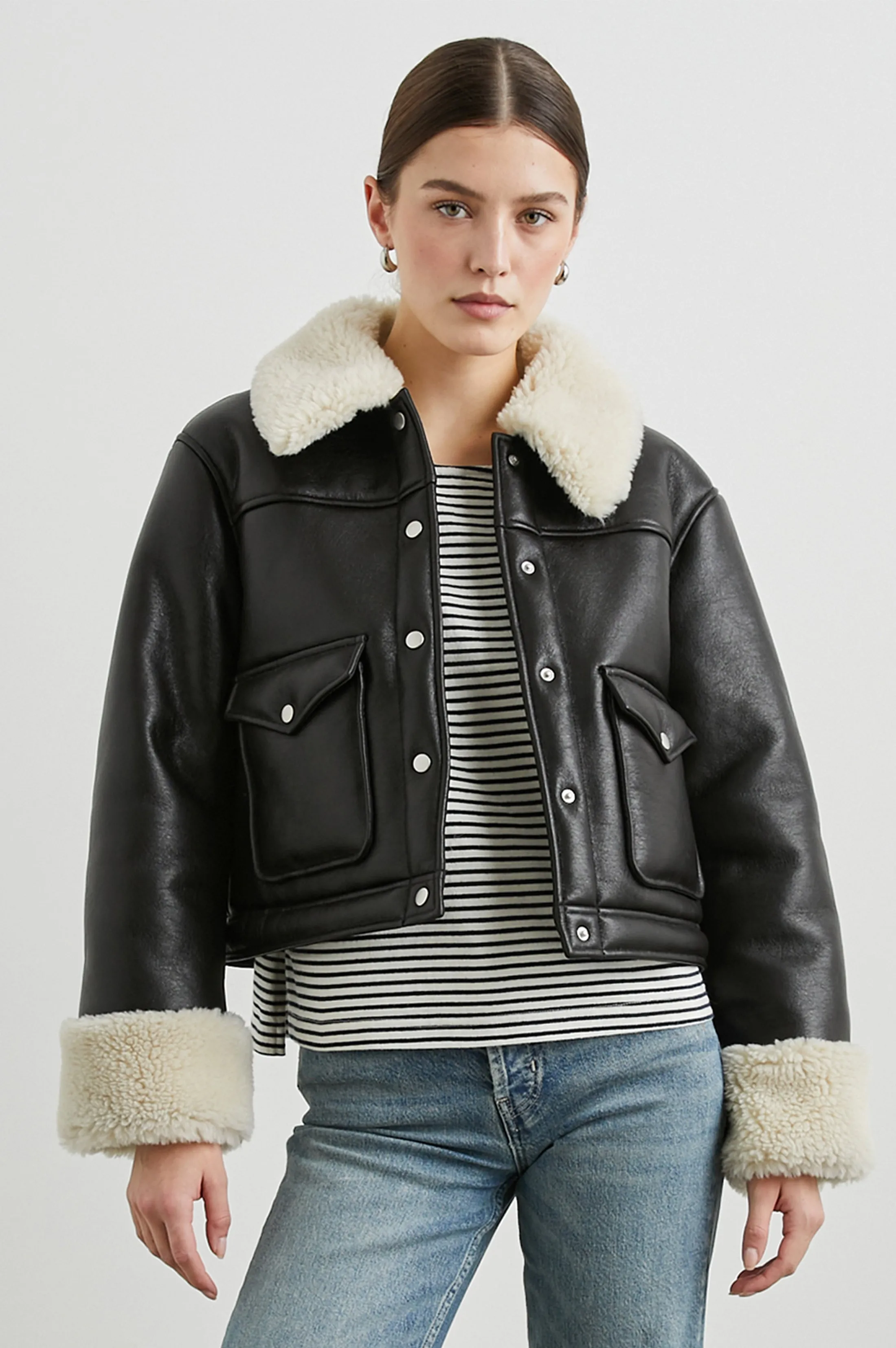 IMANI JACKET - BLACK IVORY Rails
