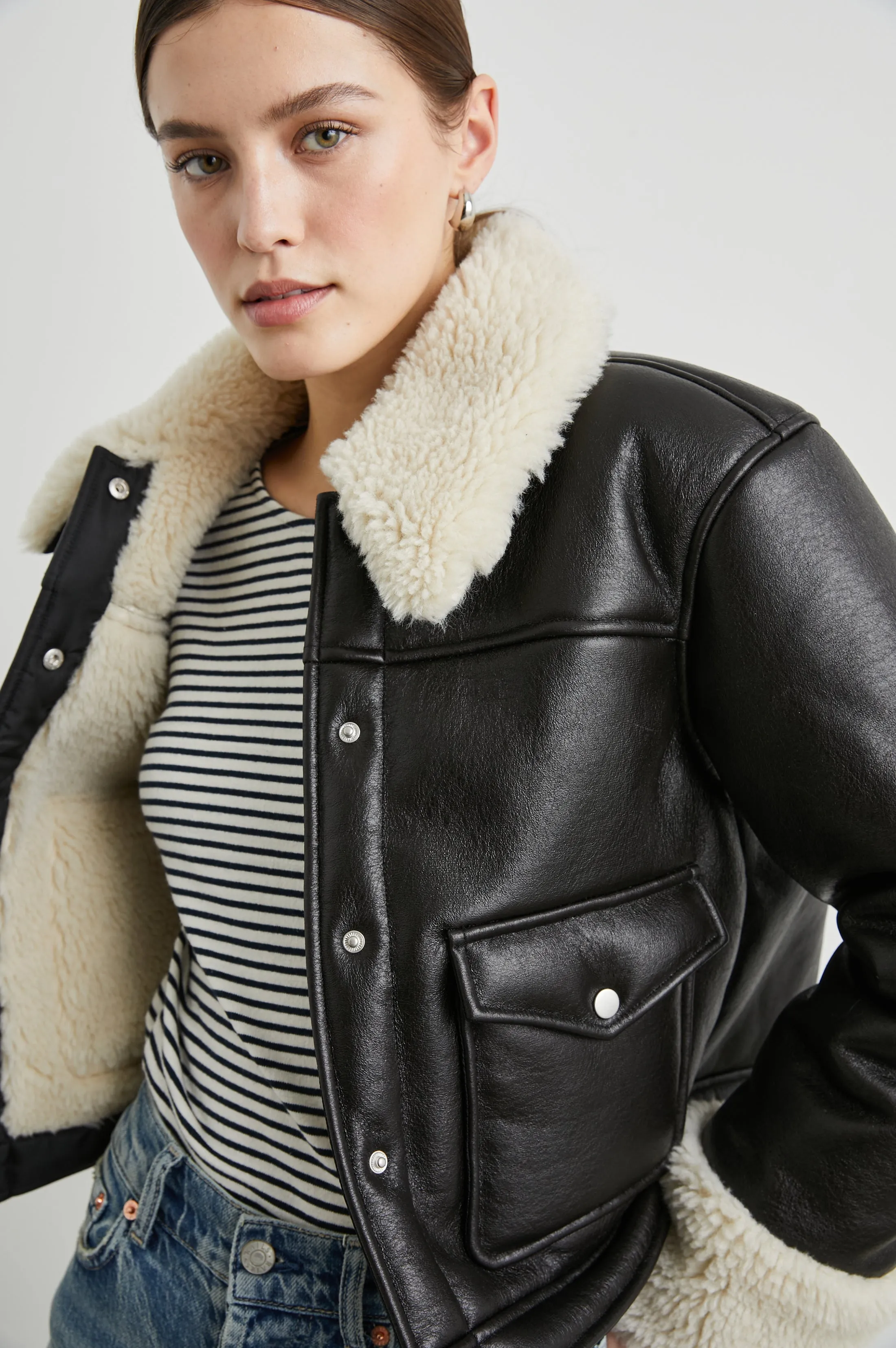 IMANI JACKET - BLACK IVORY Rails