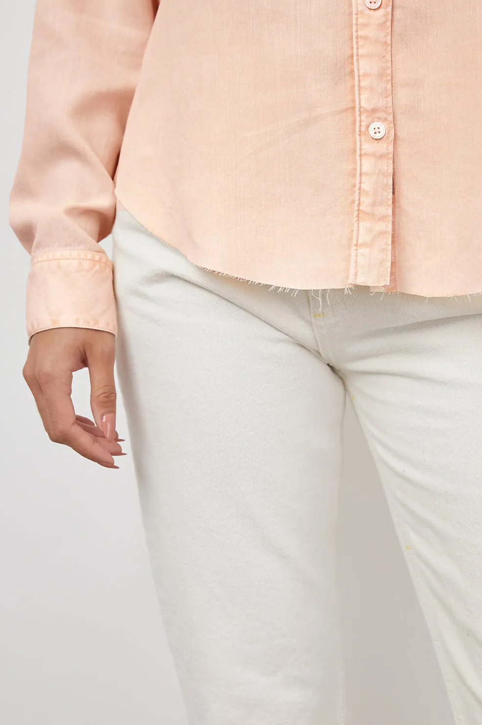 INGRID RAW HEM SHIRT - PEACH ACID WASH Rails