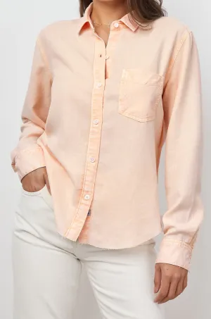 INGRID RAW HEM SHIRT - PEACH ACID WASH Rails