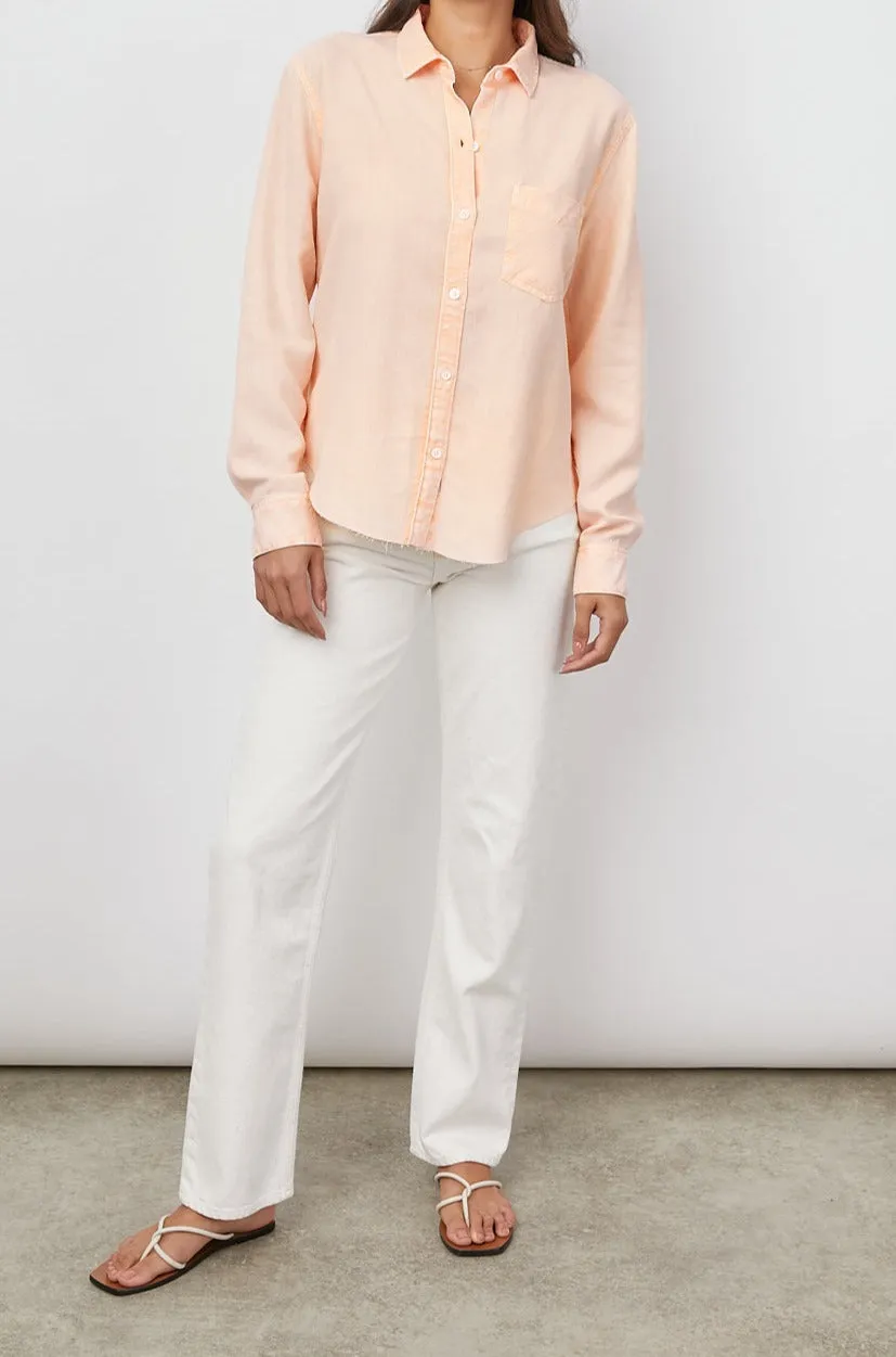 INGRID RAW HEM SHIRT - PEACH ACID WASH Rails