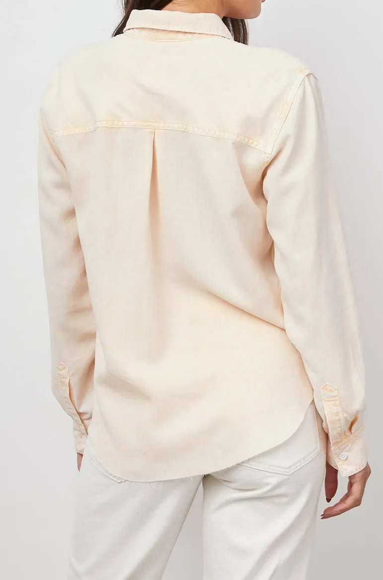 INGRID RAW HEM SHIRT - PEACH ACID WASH Rails