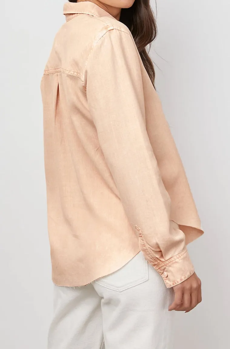 INGRID RAW HEM SHIRT - PEACH ACID WASH Rails